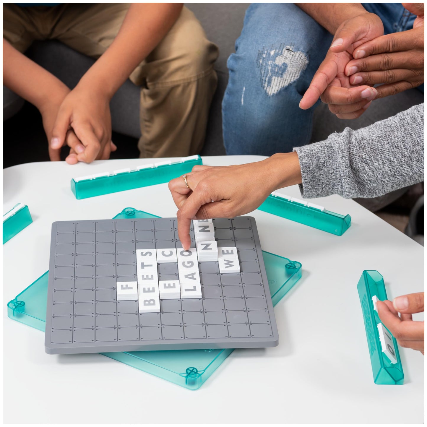 Spin Master Games Upwords — Classic Word Game with Stackable Tiles | 1-4 Players