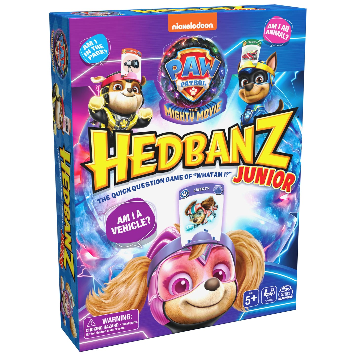 Hedbanz Junior PAW Patrol The Mighty Movie Game – Family Card Game for Kids 5+
