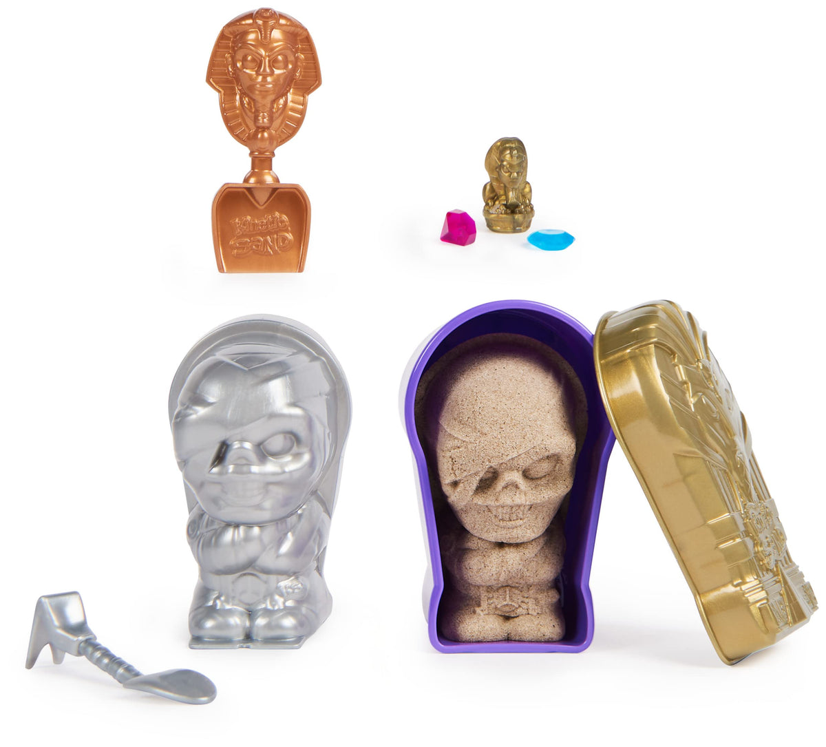 Spin Master Kinetic Sand Mini Mummy Brown 170g with Surprise Figure, Tools & Gems – Toys for 3+