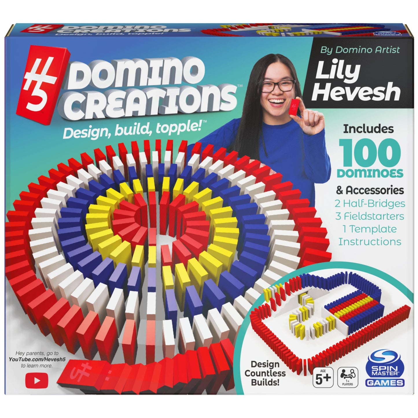 Spin Master Games Lily Hevesh H5 Domino Creations – 100-Piece Domino Set
