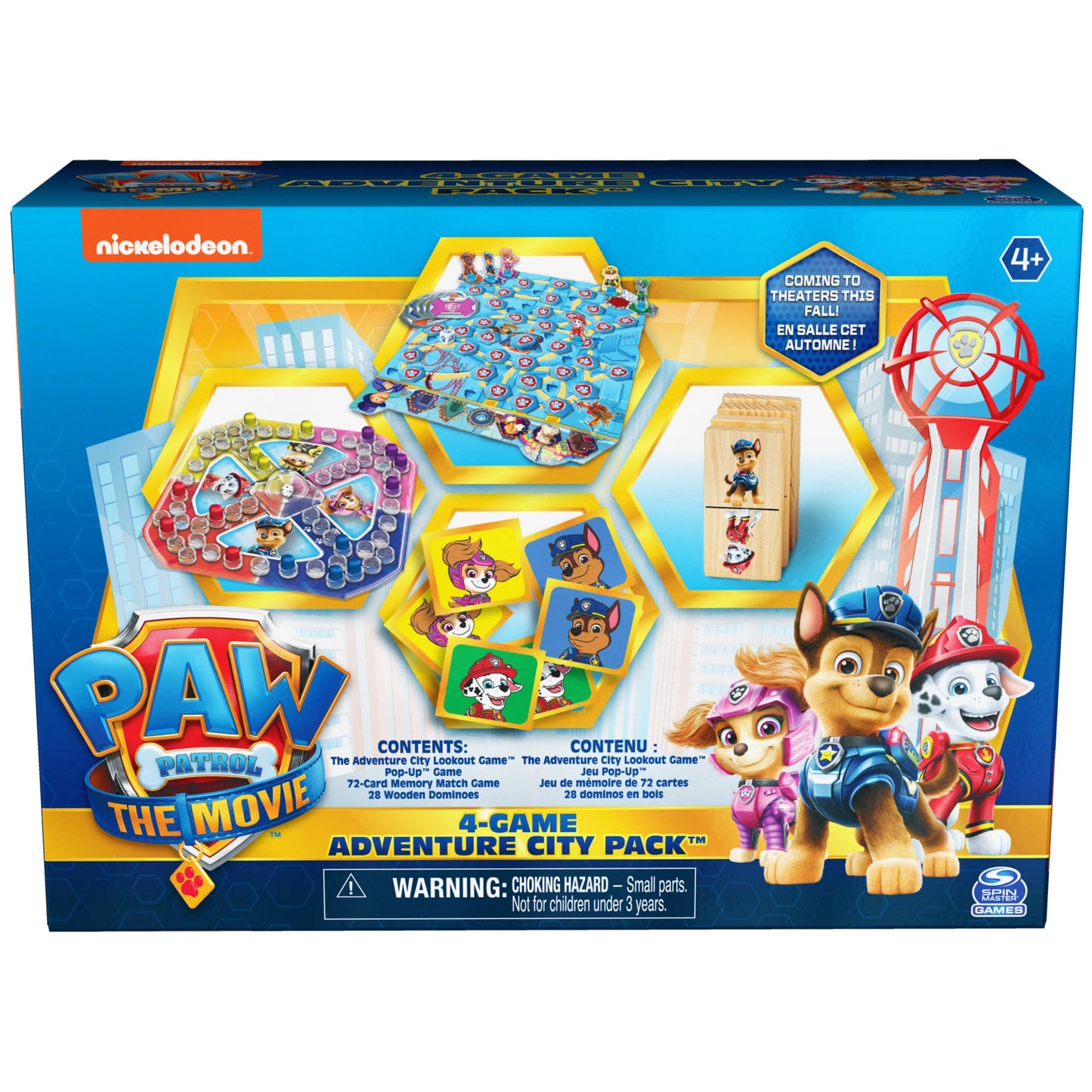 PAW Patrol: The Movie 4-Game Adventure City Pack – Memory Match, Lookout, Pop-Up, Dominoes | Spin Master Games