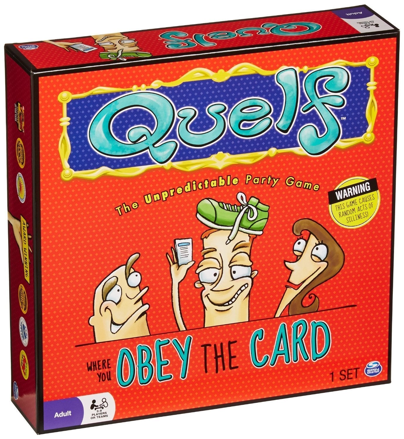 Quelf Board Game by Spin Master | Hilarious Party Game for 3–8 Players