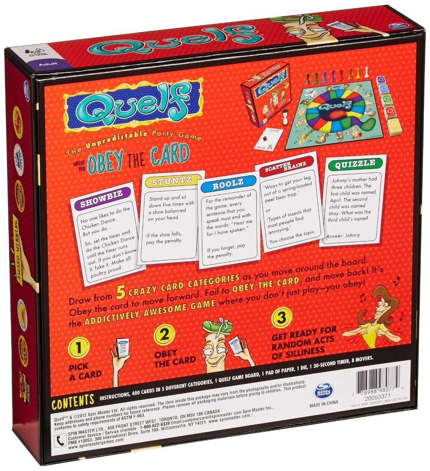 Quelf Board Game by Spin Master | Hilarious Party Game for 3–8 Players