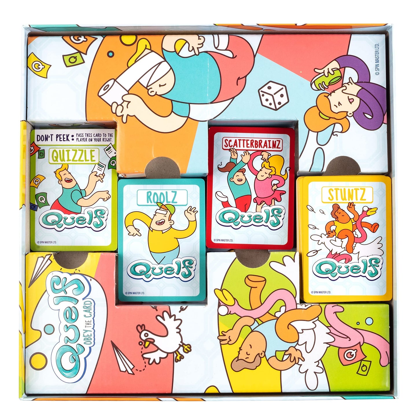 Spin Master Quelf Board Game – Hilarious Party Game for Teens & Adults | 300 Action Cards