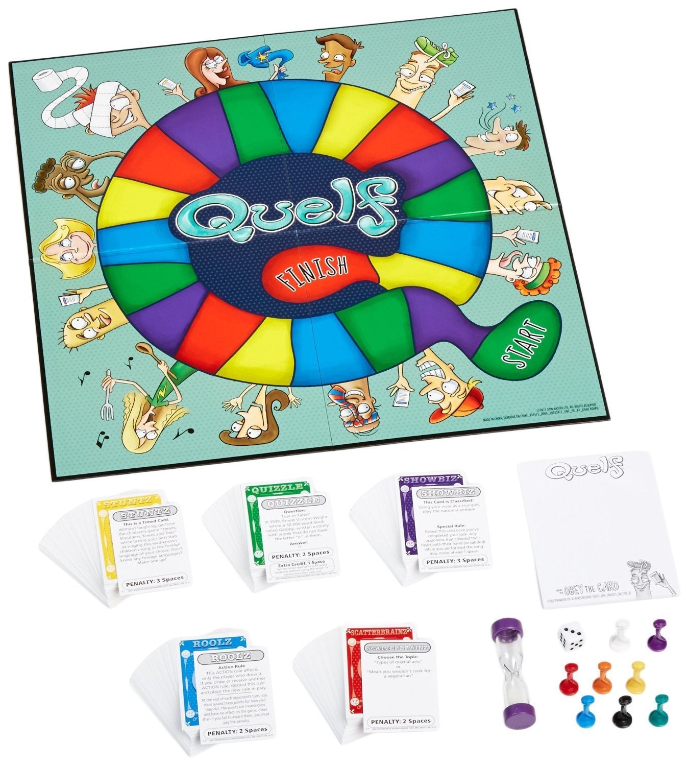 Quelf Board Game by Spin Master | Hilarious Party Game for 3–8 Players