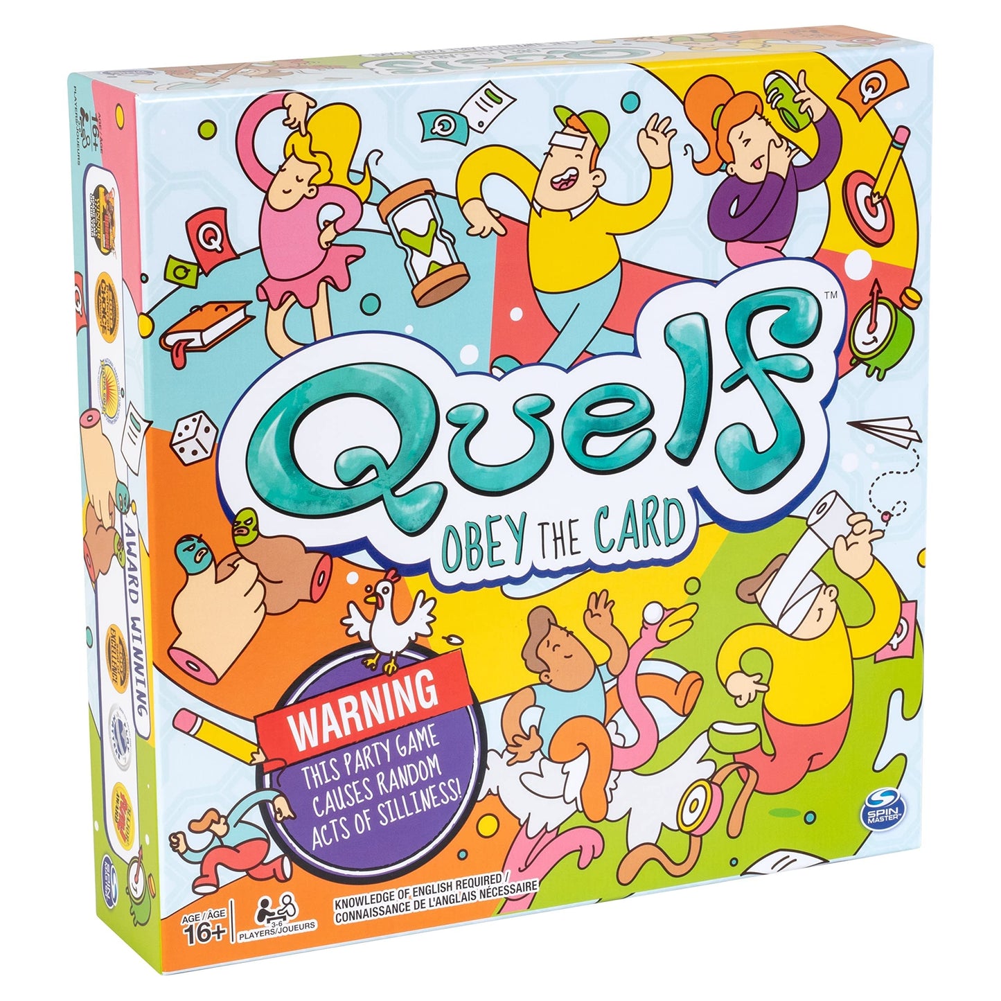 Spin Master Quelf Board Game – Hilarious Party Game for Teens & Adults | 300 Action Cards
