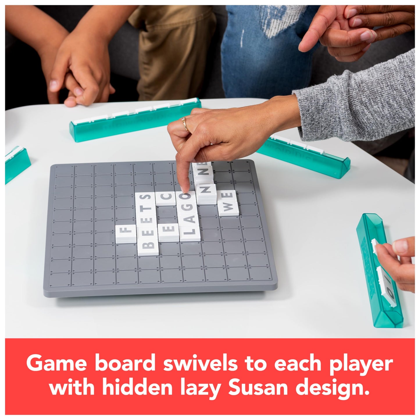 Spin Master Upwords 2023 Edition: Rotating Word Stack Game for Family Play (Ages 8+)