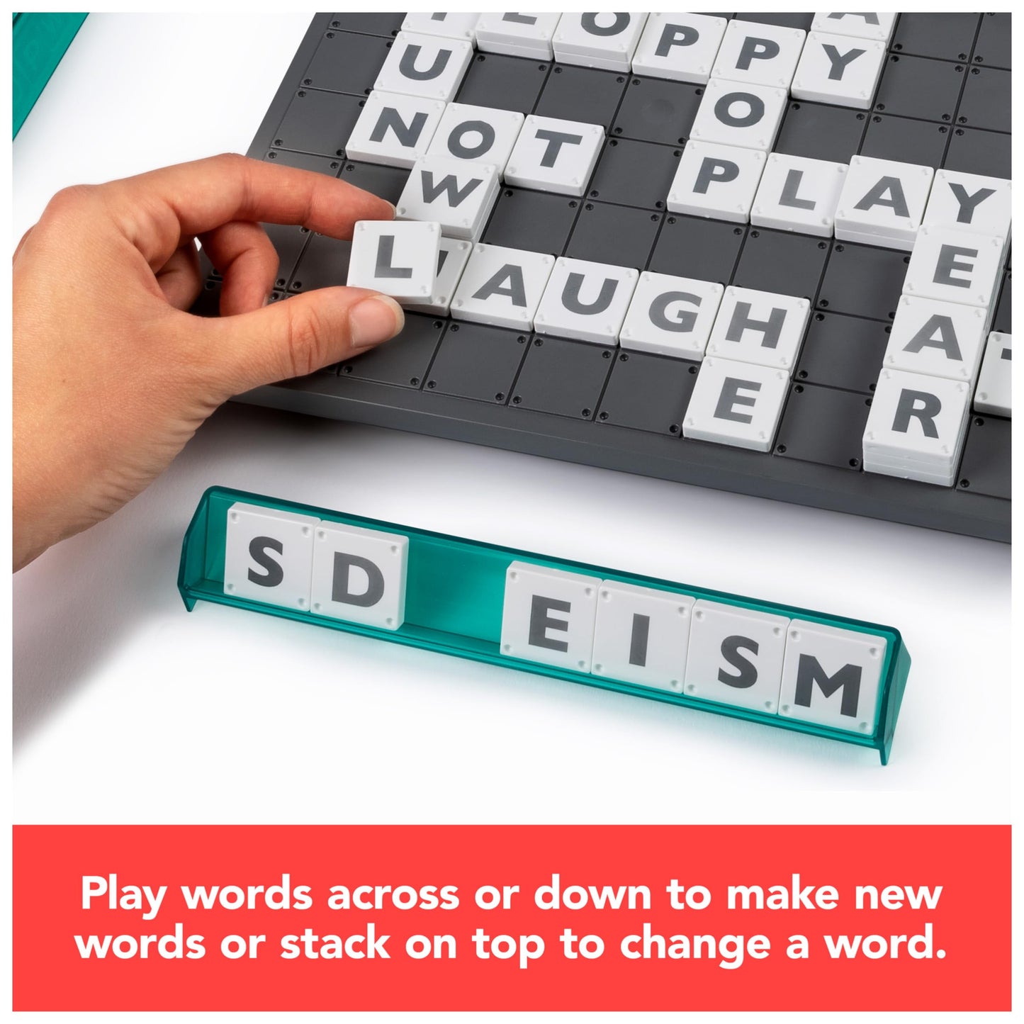 Spin Master Upwords 2023 Edition: Rotating Word Stack Game for Family Play (Ages 8+)