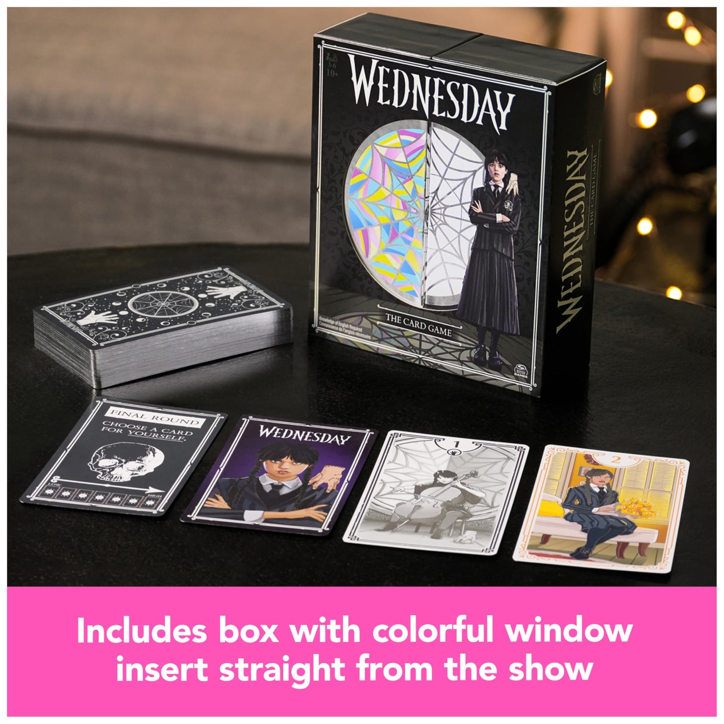 Spin Master Games Wednesday Card Game – Premium Foil Cards, 3–10 Players, Ages 10+