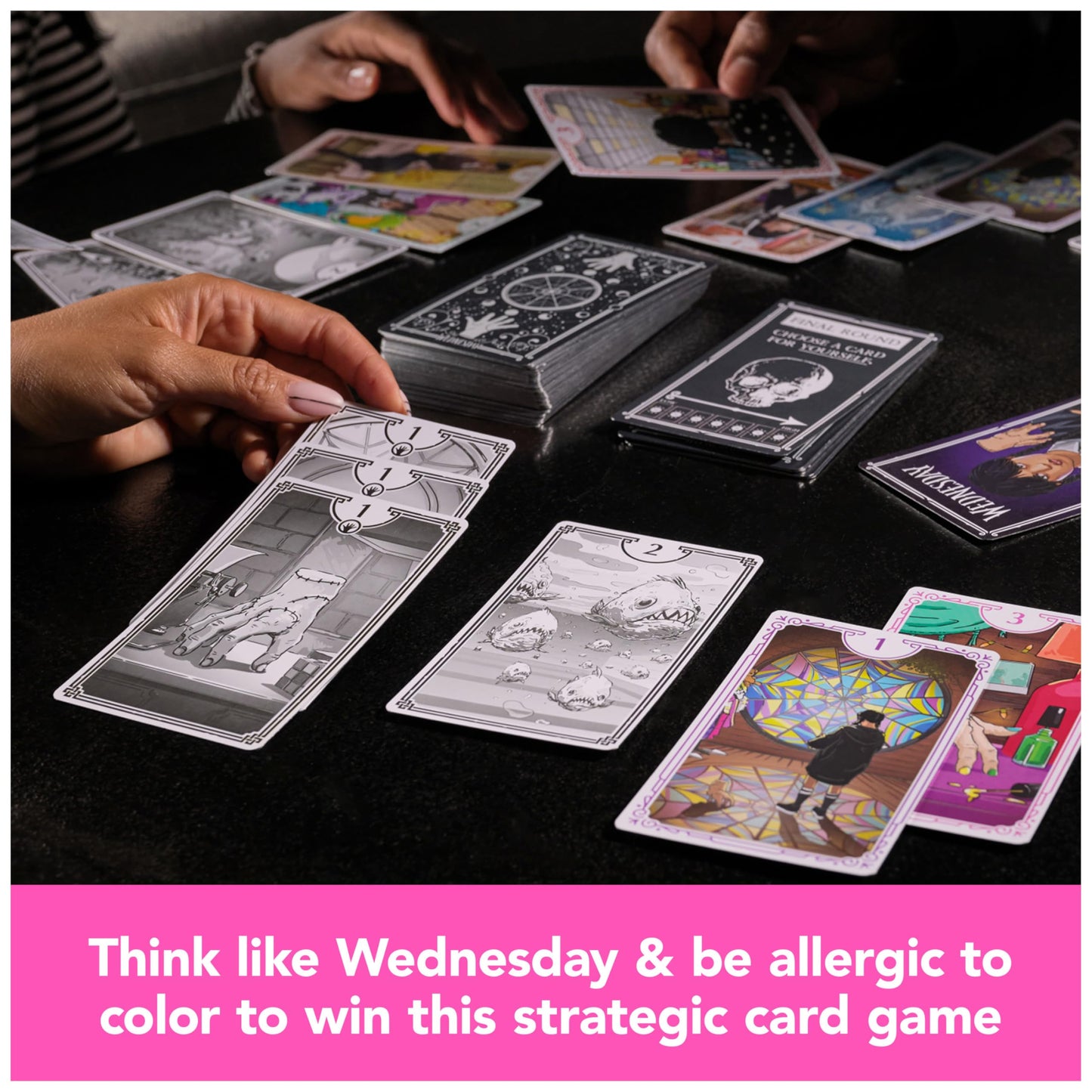 Spin Master Games Wednesday Card Game – Premium Foil Cards, 3–10 Players, Ages 10+