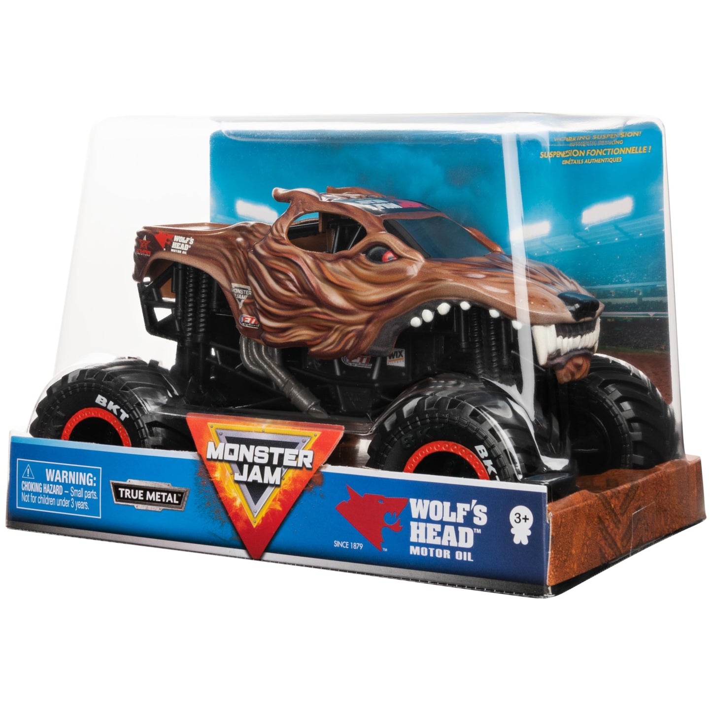 Spin Master Monster Jam Wolf's Head 1:24 Die-Cast Truck – Chrome Rims & BKT Tires