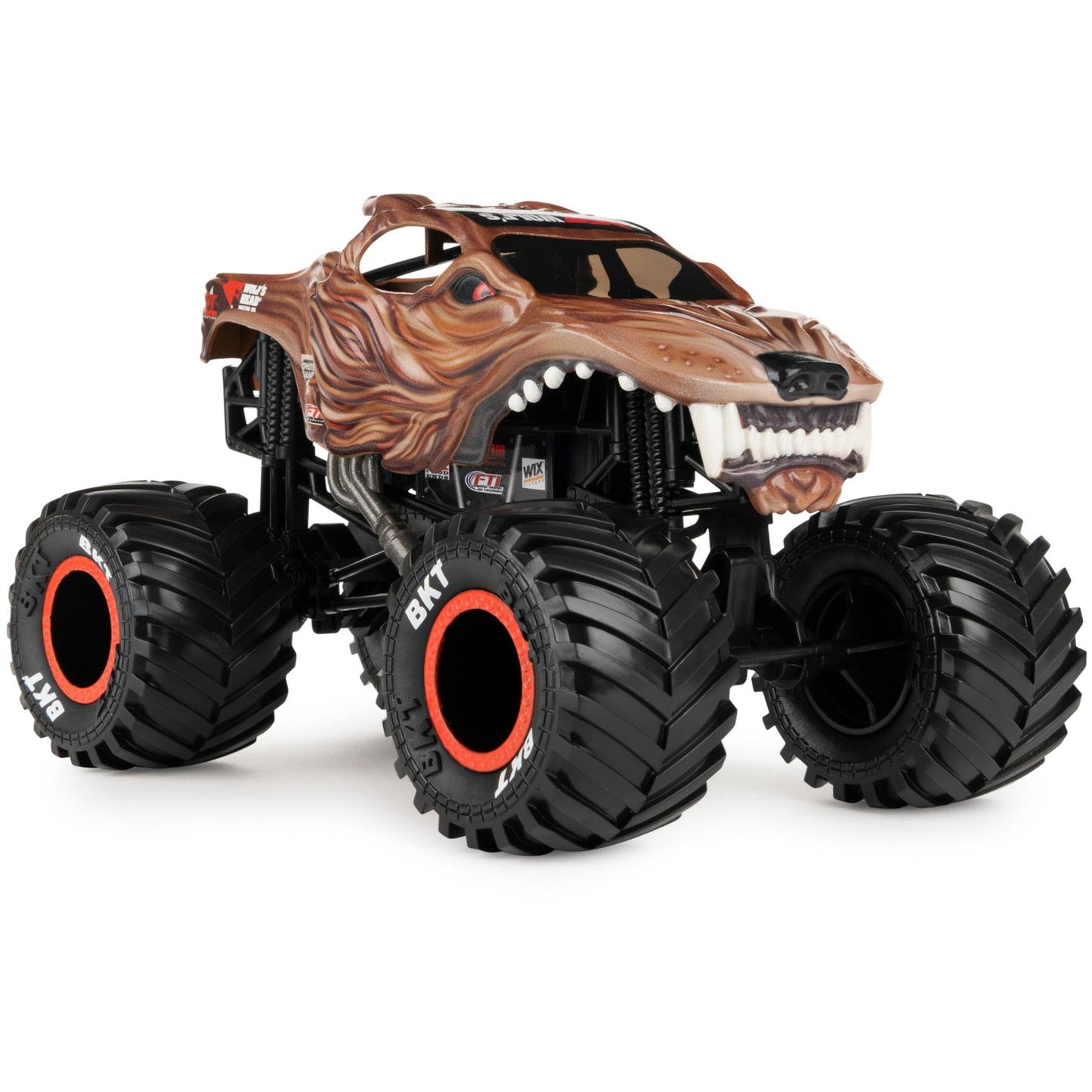 Spin Master Monster Jam Wolf's Head 1:24 Die-Cast Truck – Chrome Rims & BKT Tires