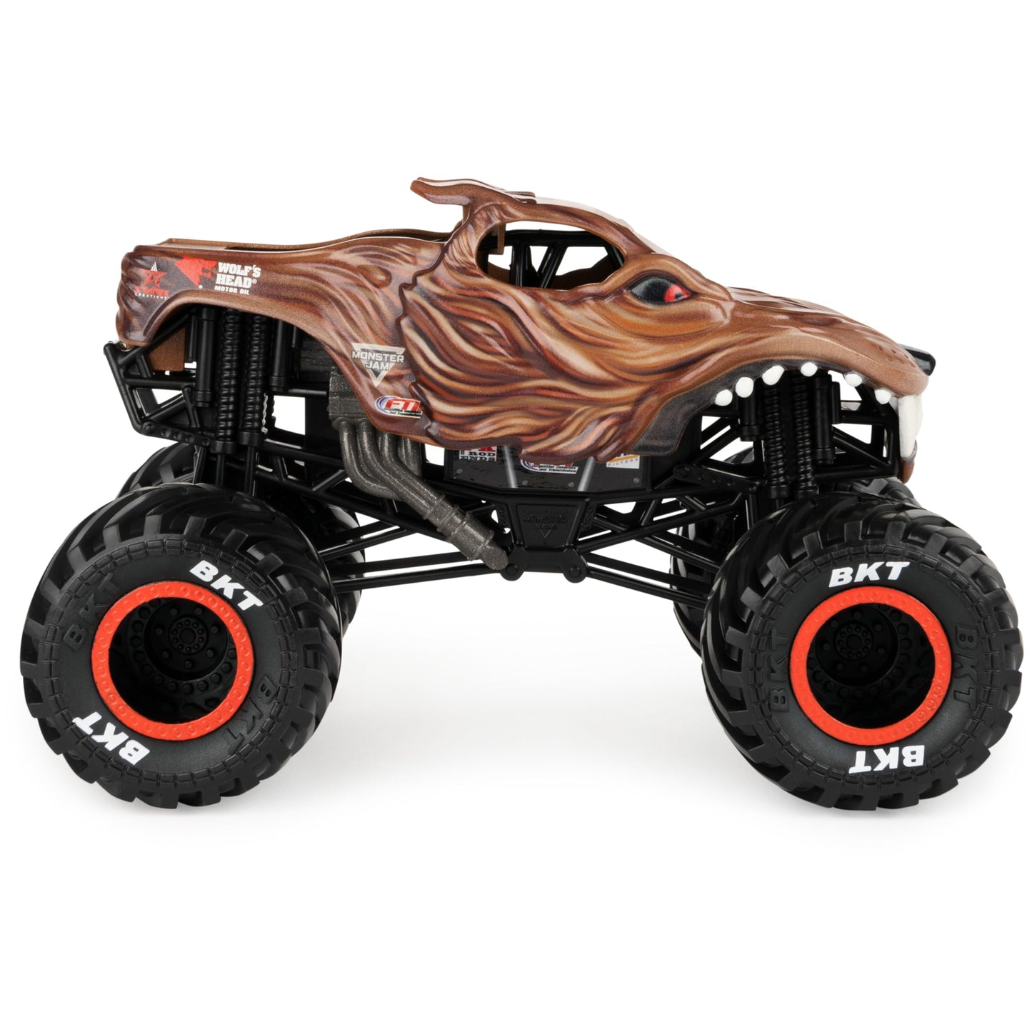 Spin Master Monster Jam Wolf's Head 1:24 Die-Cast Truck – Chrome Rims & BKT Tires