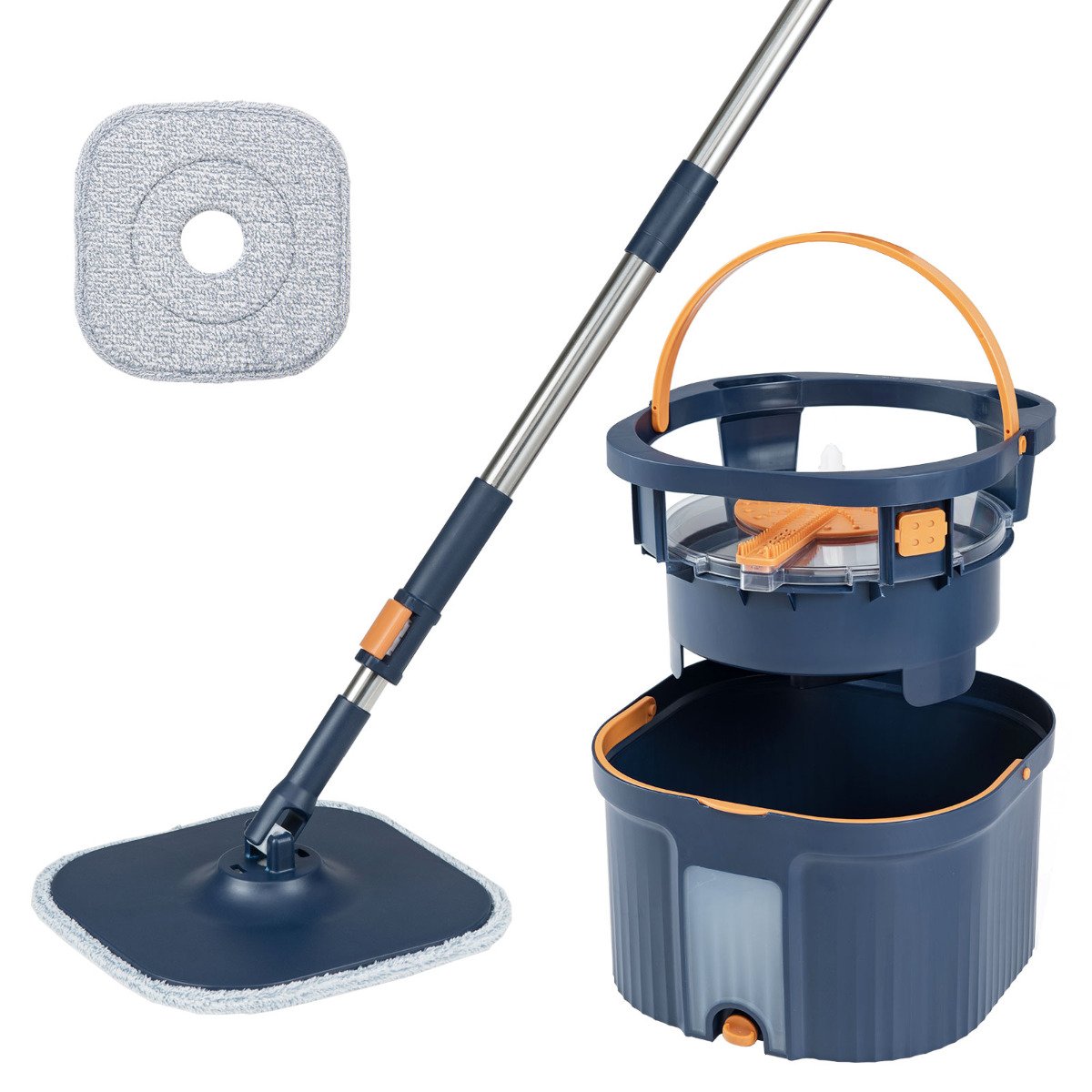 Spin Mop and Bucket Set Separation Dirty and Clean Water System-Green