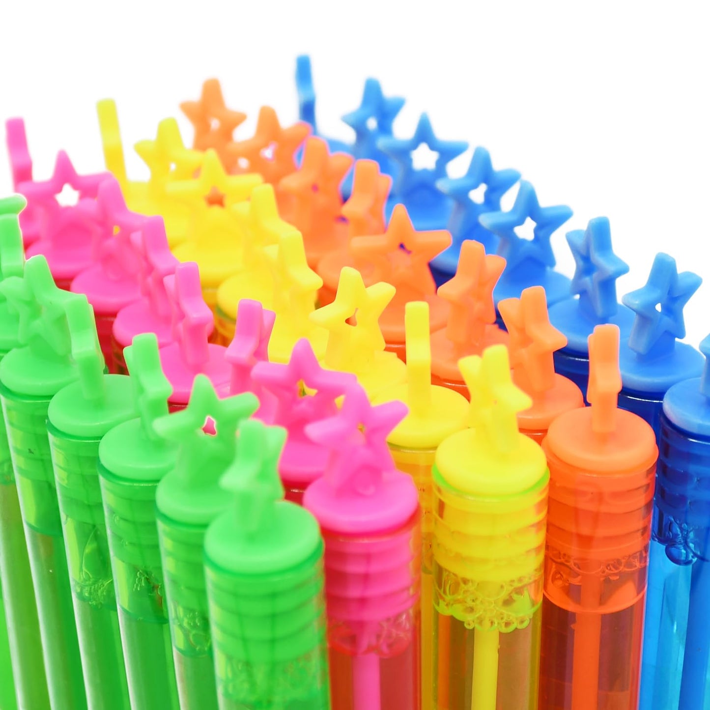 SpinLaLa 40-Pack Star Bubble Wands – 5 Colors + Refill Solution
