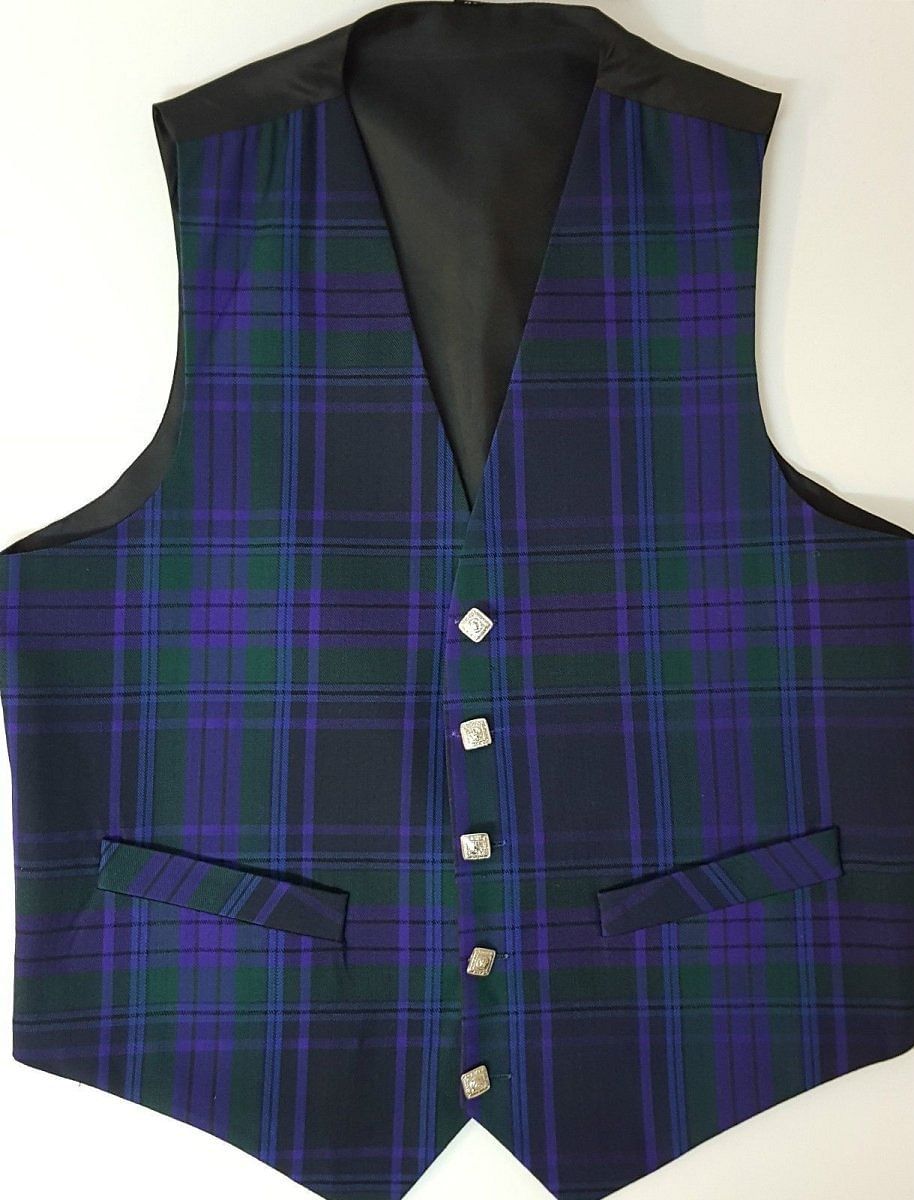 Spirit Of Scotland Scottish Men's Formal Tartan Waistcoats / Vests 4 Plaids Fully lined back strap