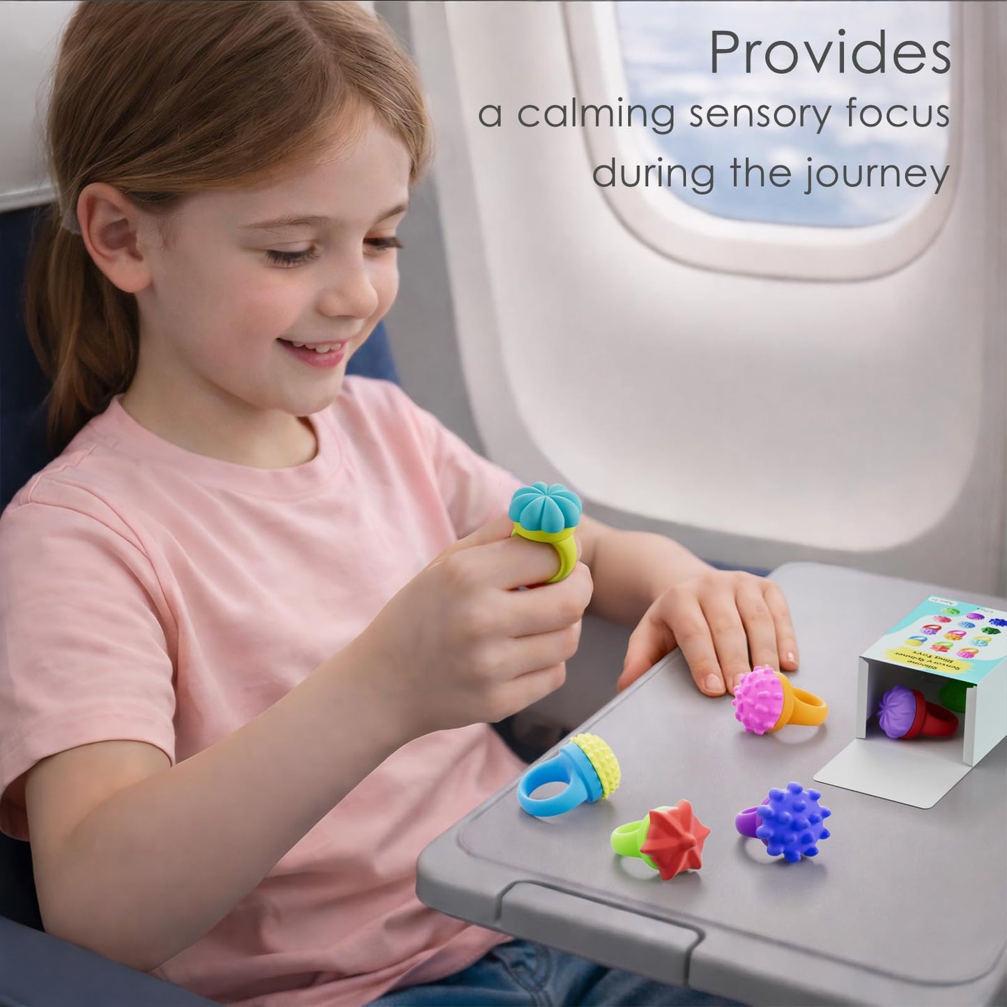 Spkwis Fidget Toys – 6-Pack Sensory Spinner Rings for Focus & Calm