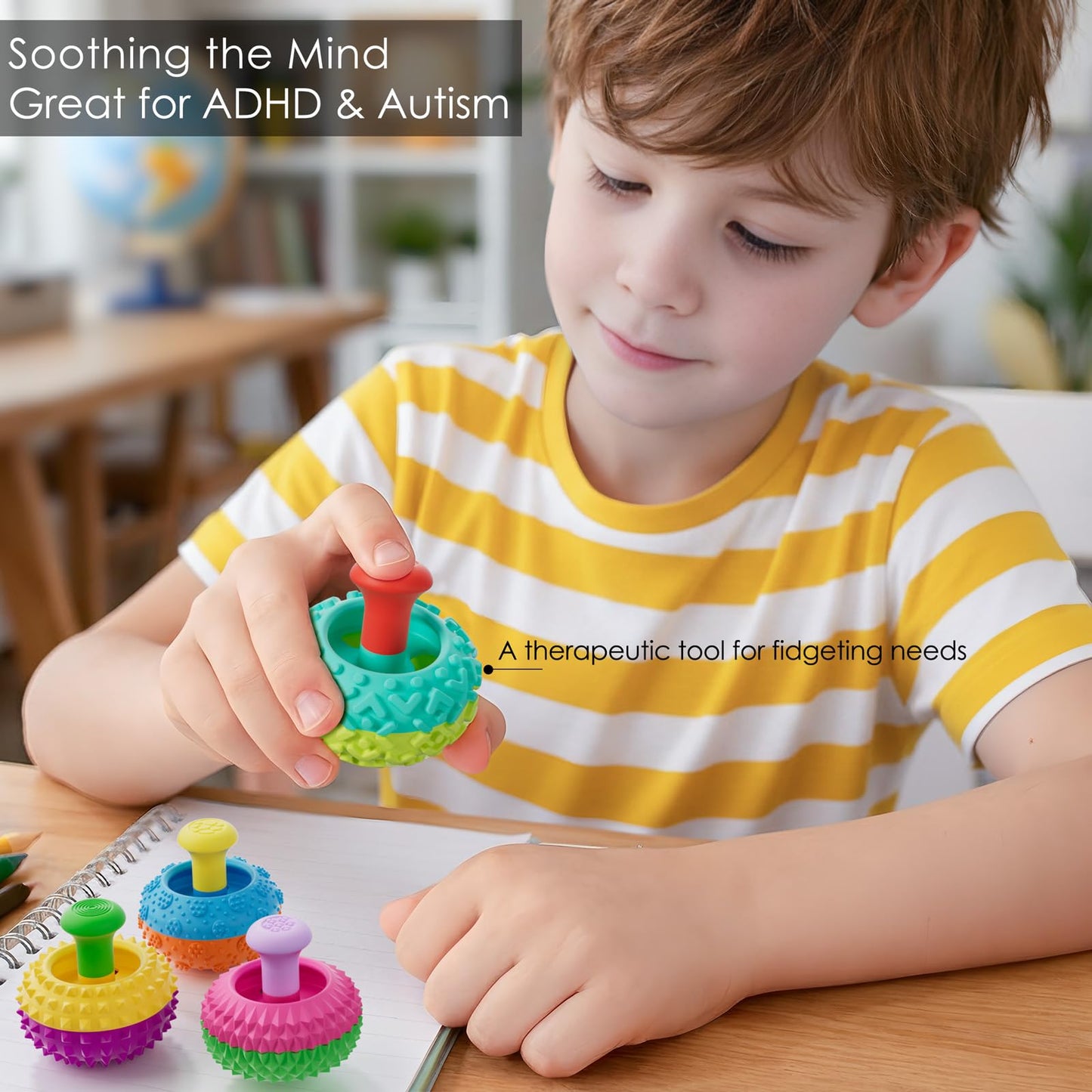 Spkwis Silicone Thumb Rocker Fidget Toys - 4-Pack for Stress Relief, Focus & Desk Fun