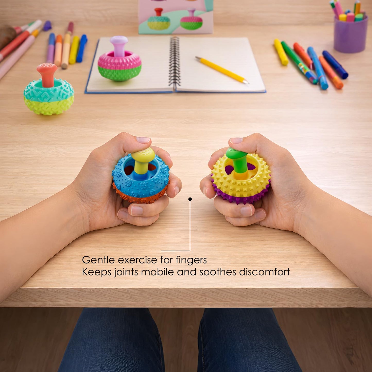 Spkwis Silicone Thumb Rocker Fidget Toys - 4-Pack for Stress Relief, Focus & Desk Fun