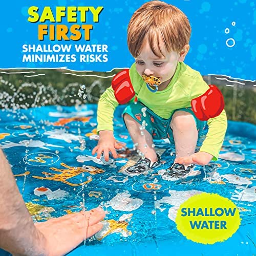 SplashEZ 3-in-1 Splash Pad – 60-Inch Outdoor Water Play for Toddlers & Babies
