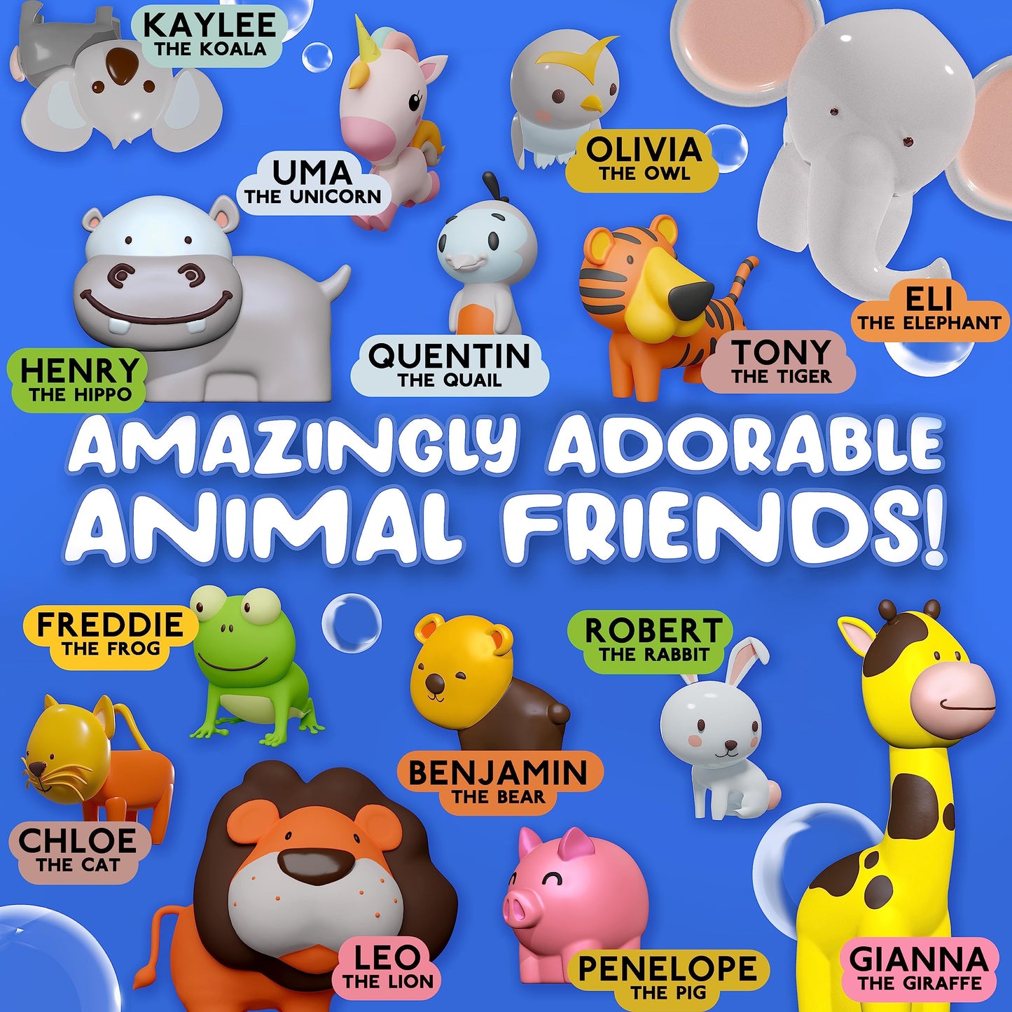SplashEZ Bath Toys for Kids 4-8 | Mold-Free XL Animal Set for Bath Time