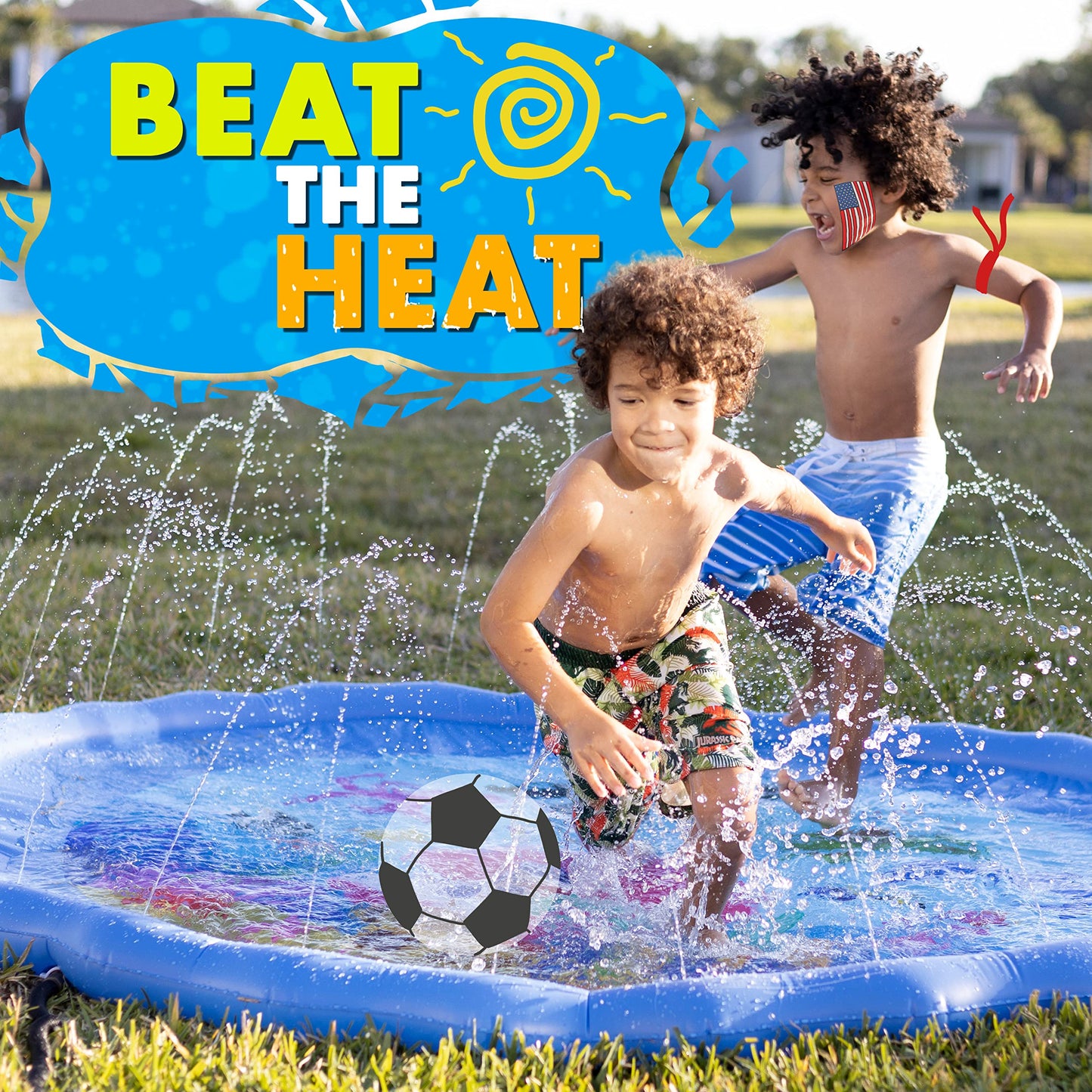 SplashEZ 89-Inch Extra Large Splash Pad – Fun Backyard Water Toy for Kids & Dogs
