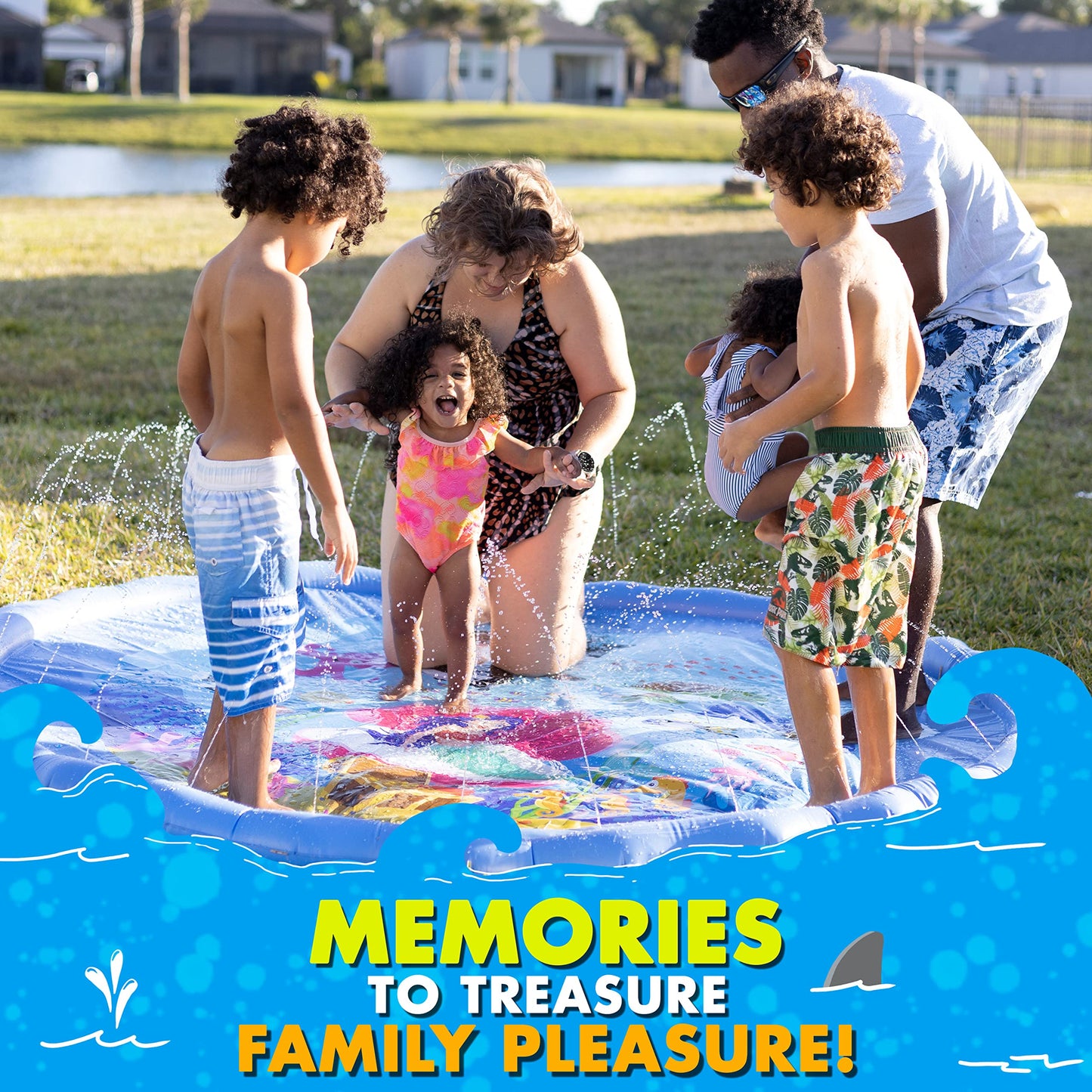 SplashEZ 89-Inch Extra Large Splash Pad – Fun Backyard Water Toy for Kids & Dogs