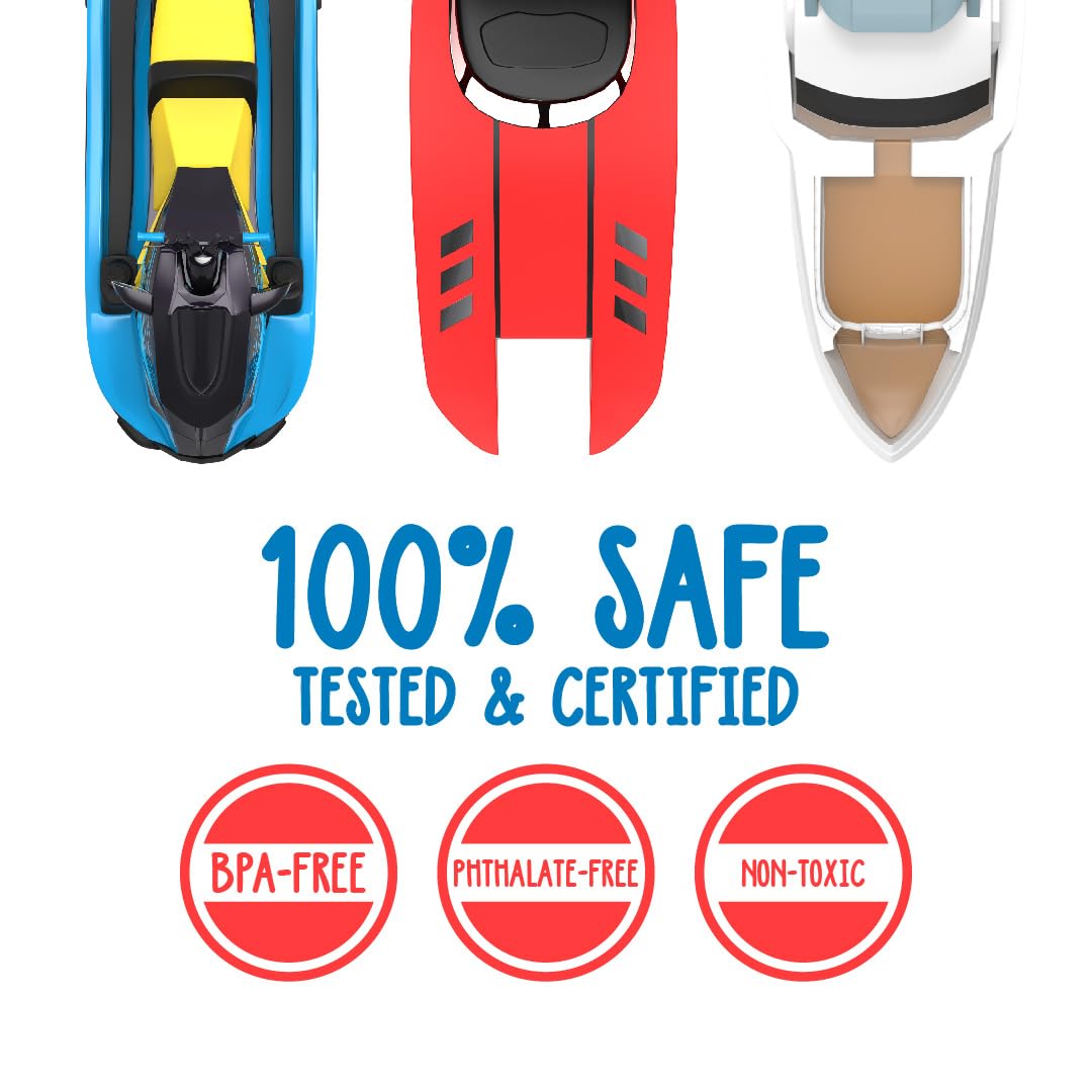 SplashEZ Bath Toy Boats 3-Pack – Mold-Free Tub Boats for Toddlers (Jet Ski, Yacht, Catamaran)