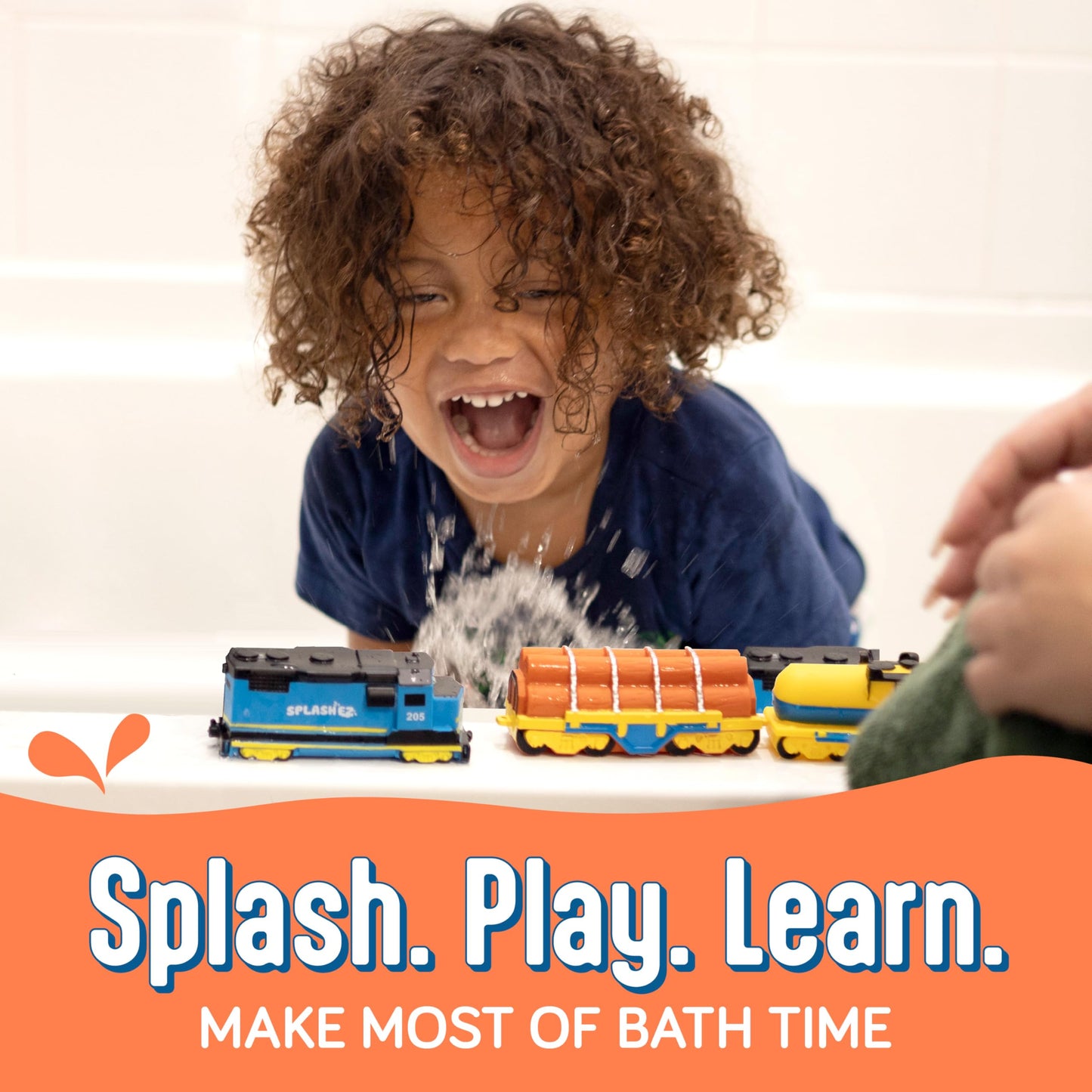 SplashEZ Train Toys for Bath – Mold-Free, No-Hole Design for Toddlers