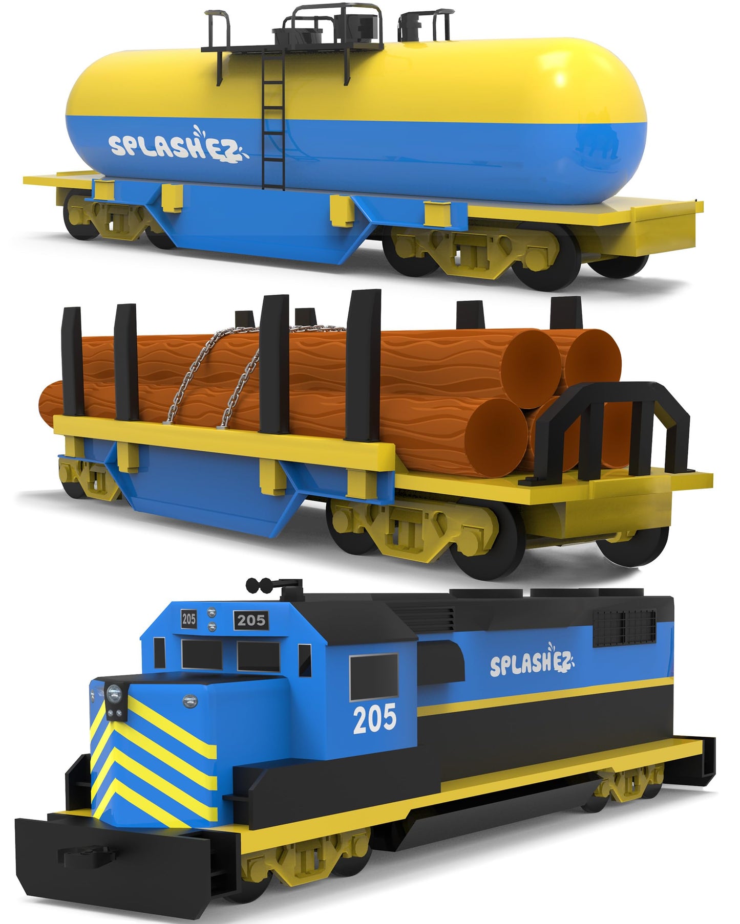 SplashEZ Train Toys for Bath – Mold-Free, No-Hole Design for Toddlers