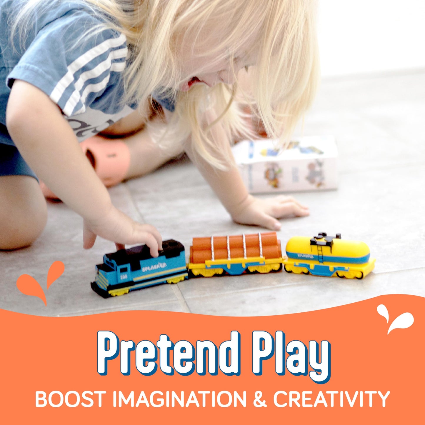 SplashEZ Train Toys for Bath – Mold-Free, No-Hole Design for Toddlers