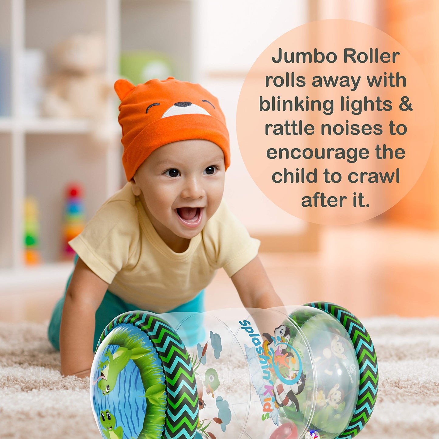 Splashin'kids Jumbo Roller Ball Drop Toy – Infant Tummy Time Activity Center for 6–36 Months