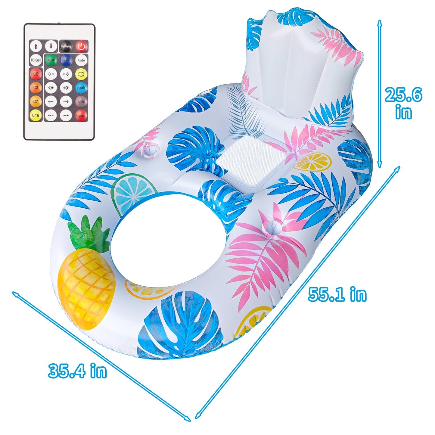 Spobot Inflatable Pool Float Adult – Light Up Lounger with Cup Holder