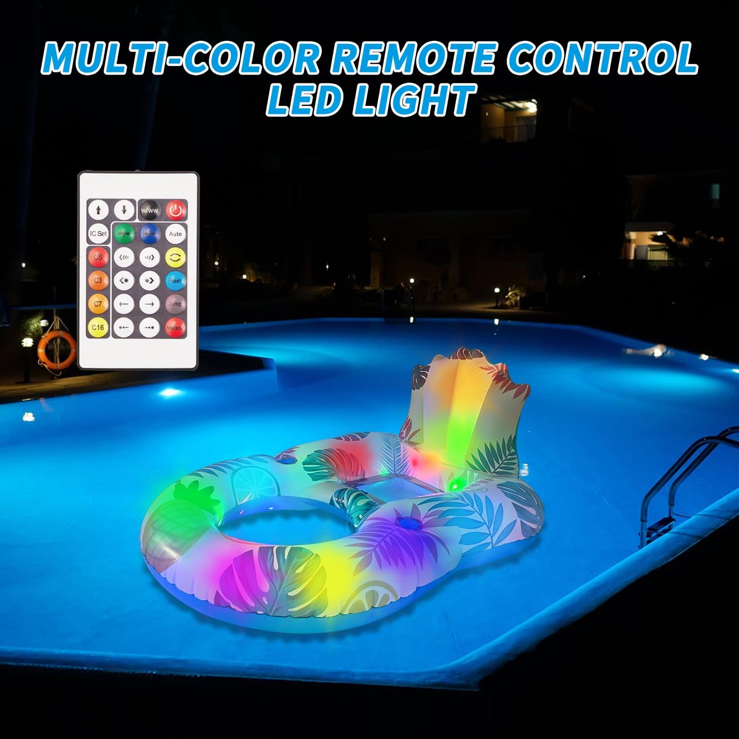 Spobot Inflatable Pool Float Adult – Light Up Lounger with Cup Holder