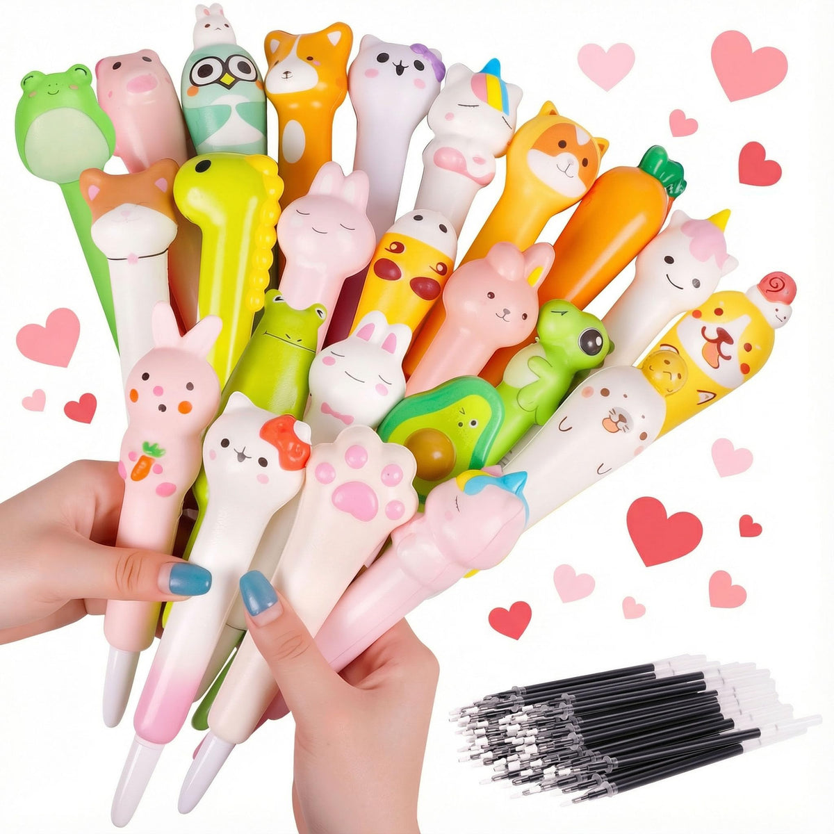 Spoilu Valentine’s Day Gifts for Kids – 12 Cute Pens & 24 Refills