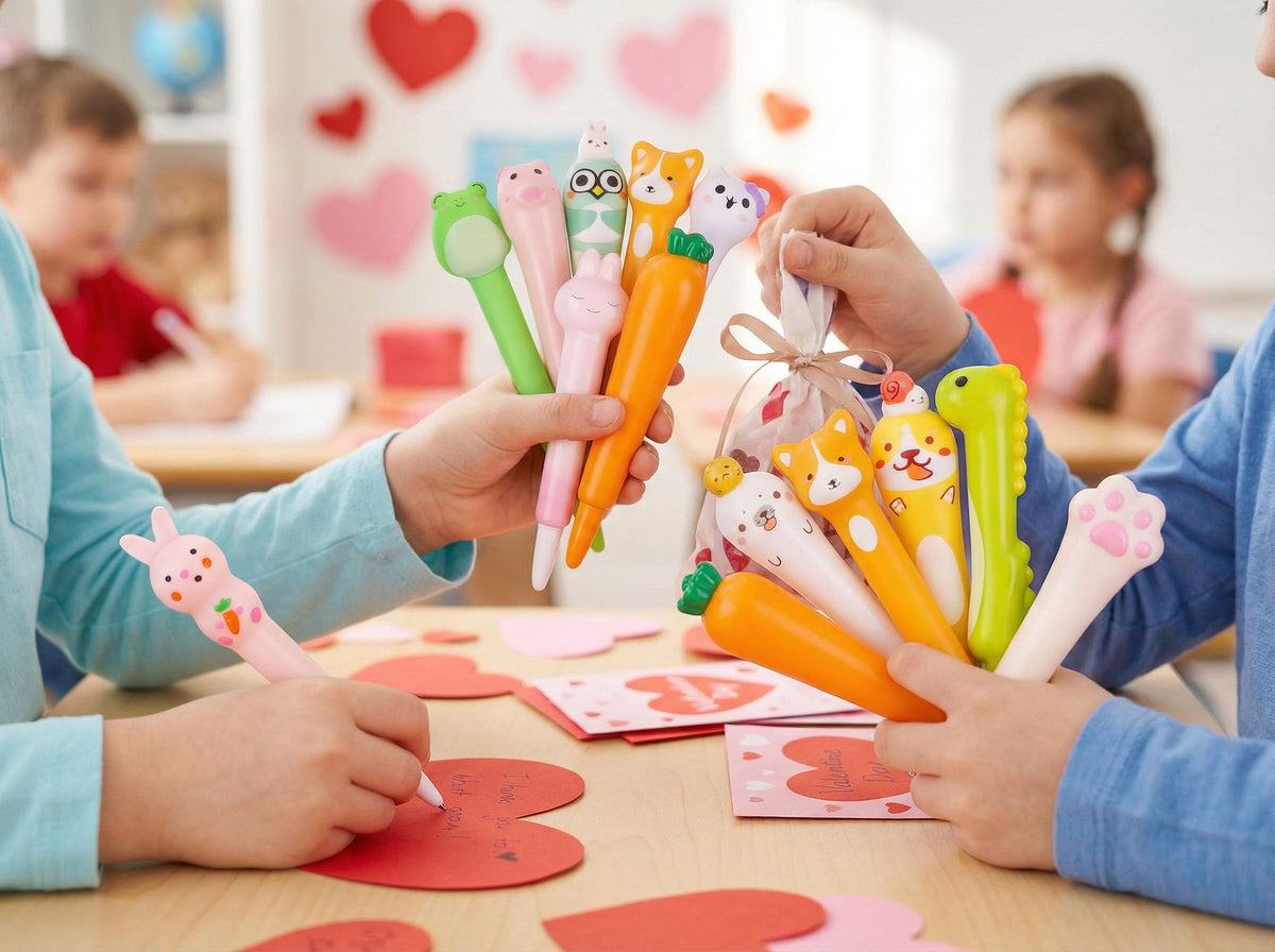 Spoilu Valentine’s Day Gifts for Kids – 12 Cute Pens & 24 Refills