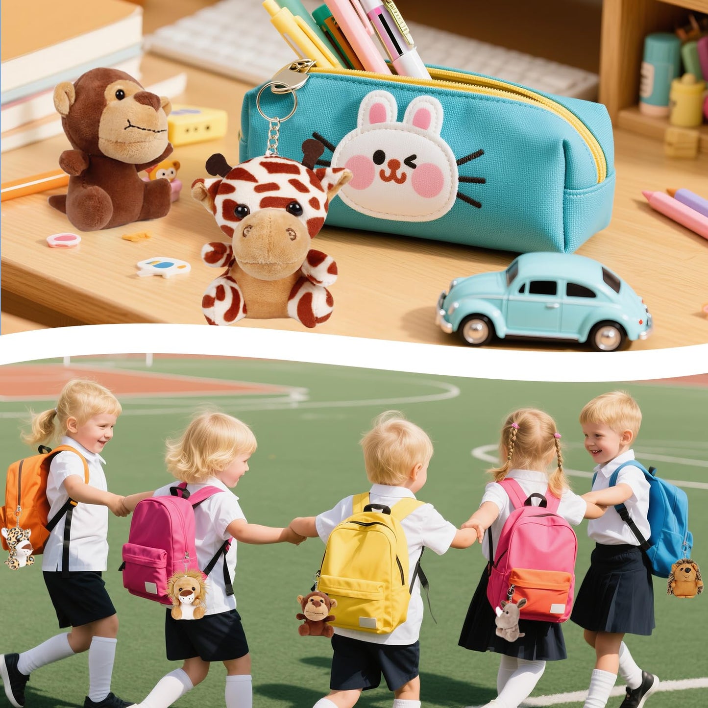 Spoilu 24-Piece Mini Forest Animal Plush Toys — 4.5-Inch Cute Stuffed Animals for Parties, Gifts & Classroom Fun