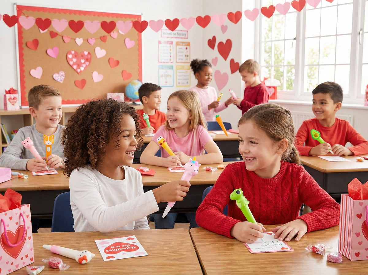 Spoilu Valentine’s Day Gifts for Kids – 12 Cute Pens & 24 Refills