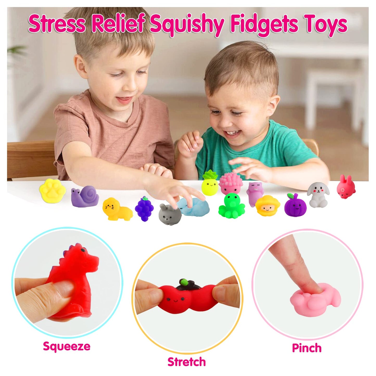 Spolux 100 Pcs Kawaii Squishies – Party Favors, Classroom Prizes & Fidget Toys