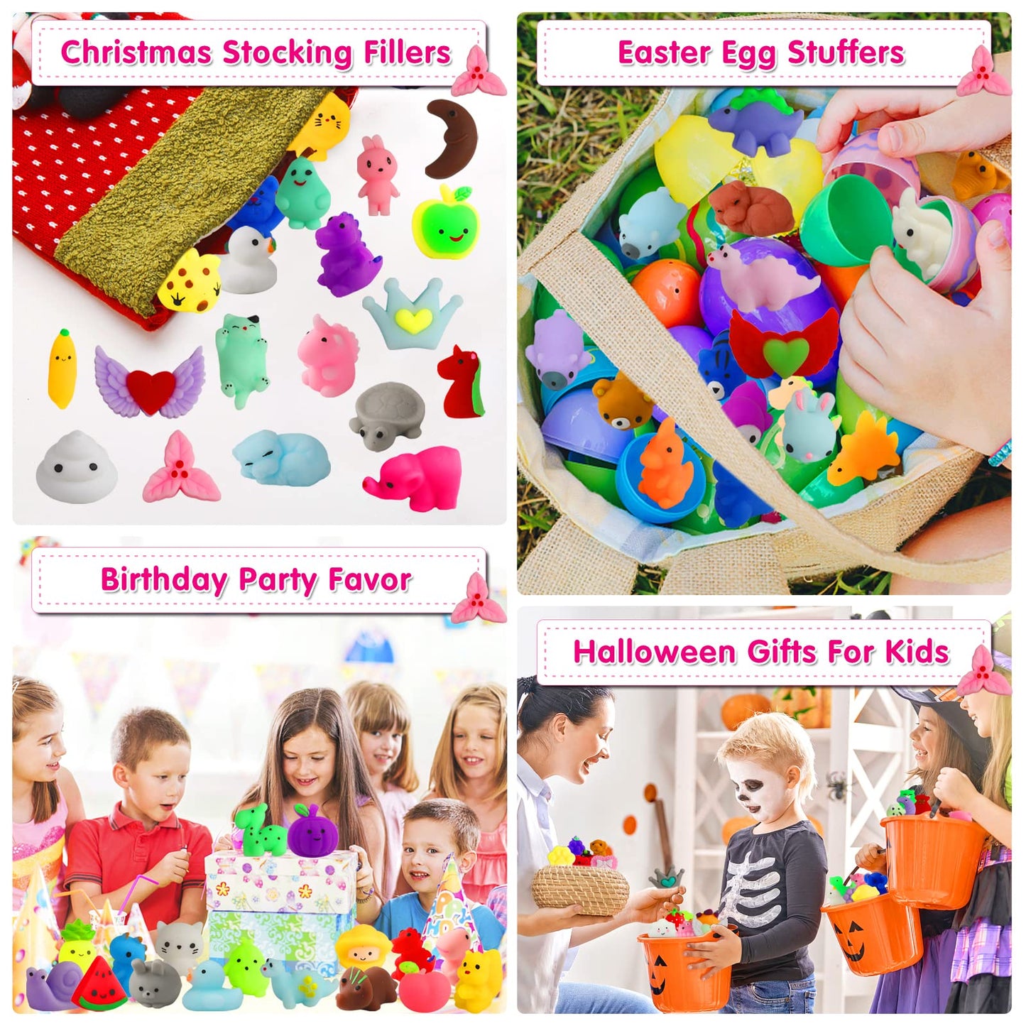 Spolux 100 Pcs Kawaii Squishies – Party Favors, Classroom Prizes & Fidget Toys