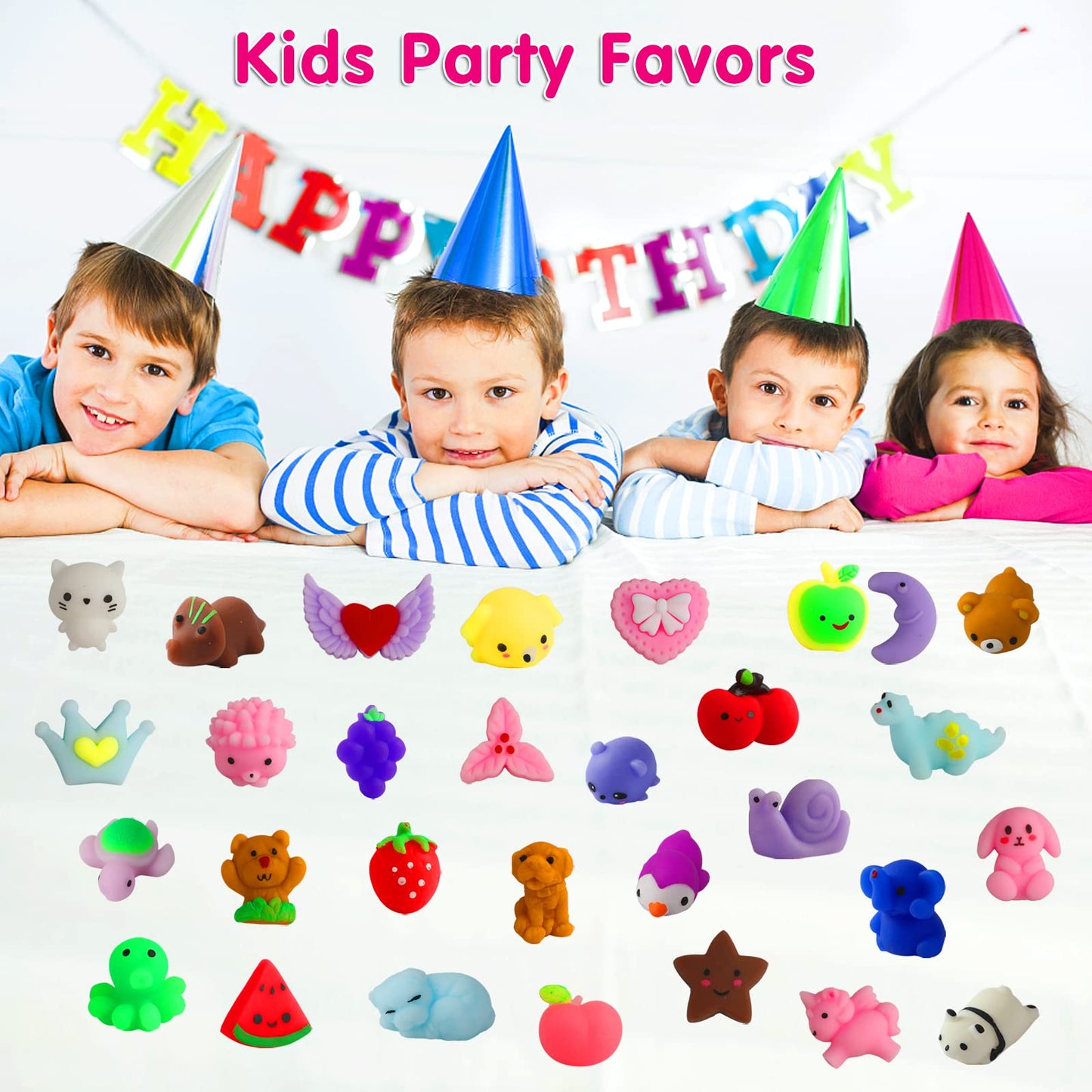 Spolux 100 Pcs Kawaii Squishies – Party Favors, Classroom Prizes & Fidget Toys