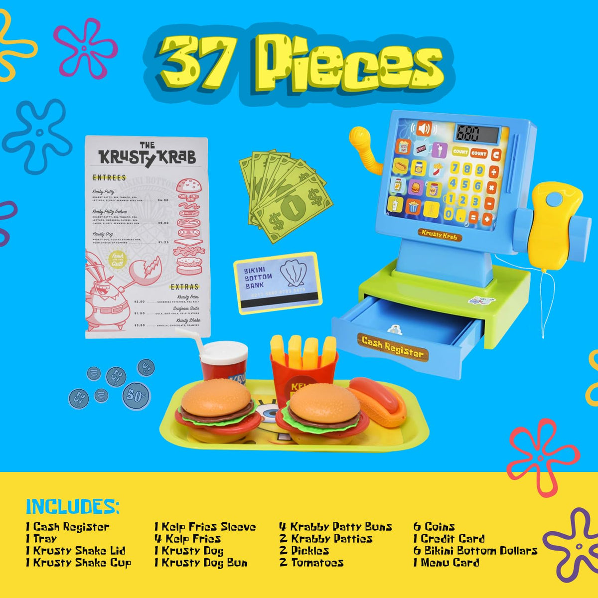 SpongeBob SquarePants Pretend Play Cash Register Toy with Sounds & Lights
