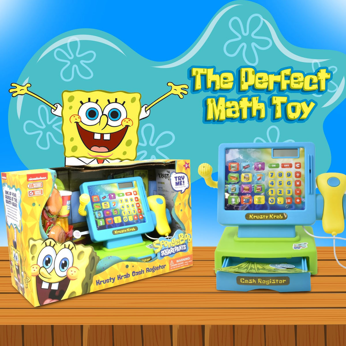 SpongeBob SquarePants Pretend Play Cash Register Toy with Sounds & Lights