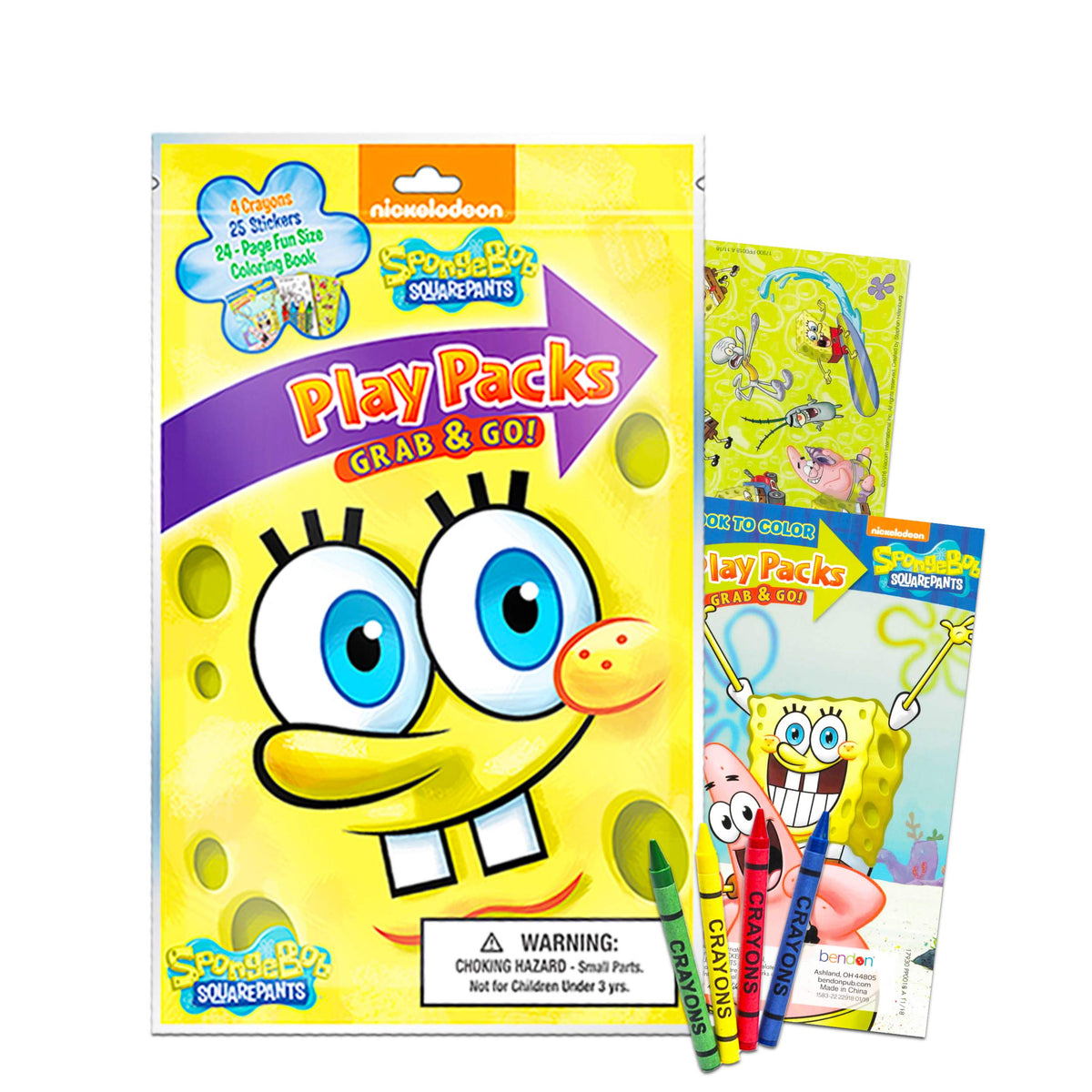SpongeBob SquarePants Party Favors Pack – 12 Play Packs with Stickers, Coloring Books & Crayons
