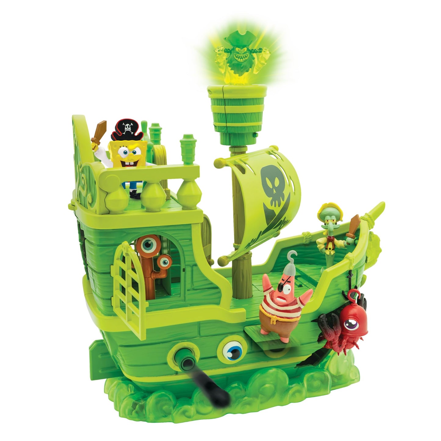 SPONGEBOB SQUAREPANTS Flying Dutchman Ship Playset – 6 Exclusive Figures, Lights, Motion & Hidden Features for Ages 3+
