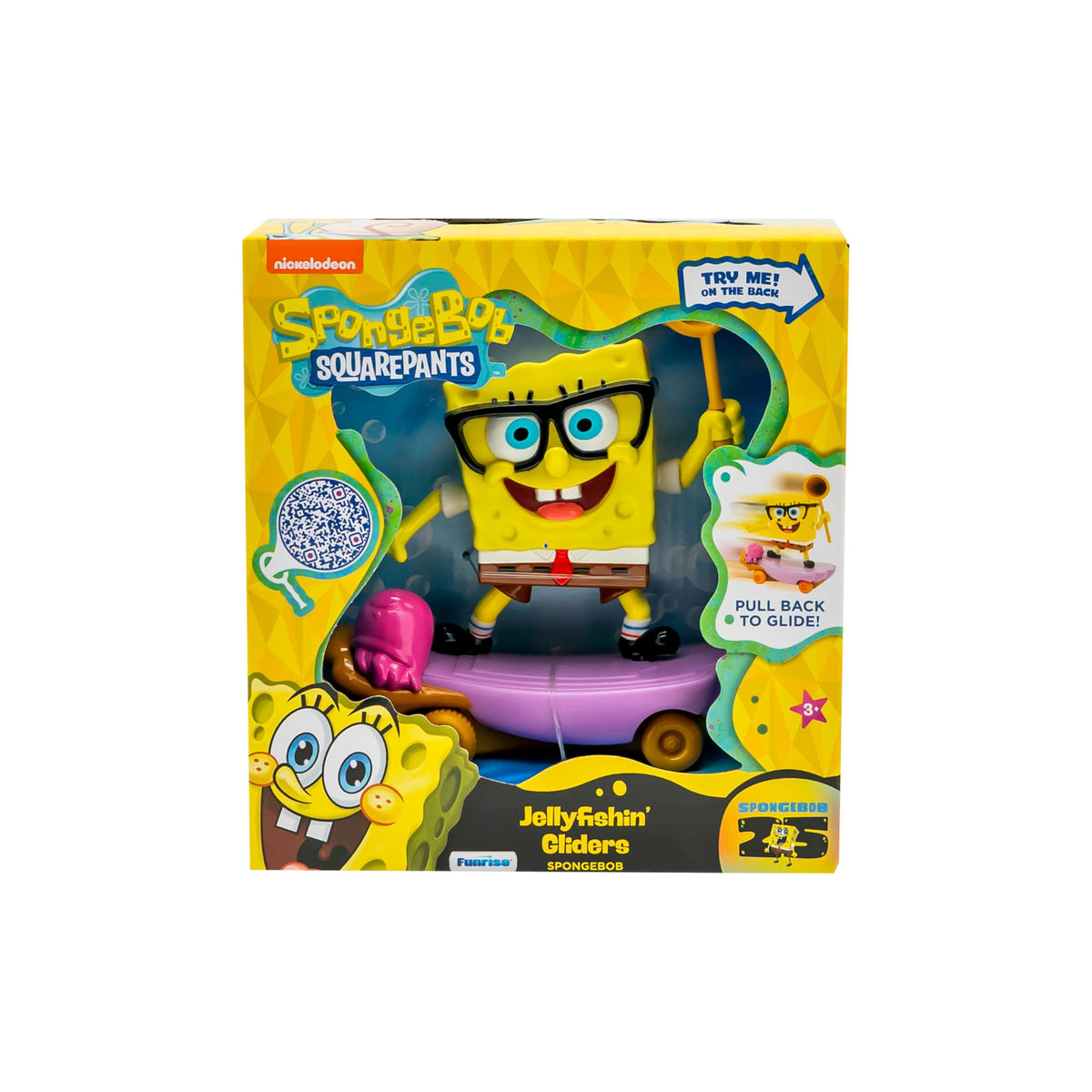 SPONGEBOB SQUAREPANTS Jelly Fishin Glider - 5-inch Pull-Back Racing Toy with Jellyfishing Mode