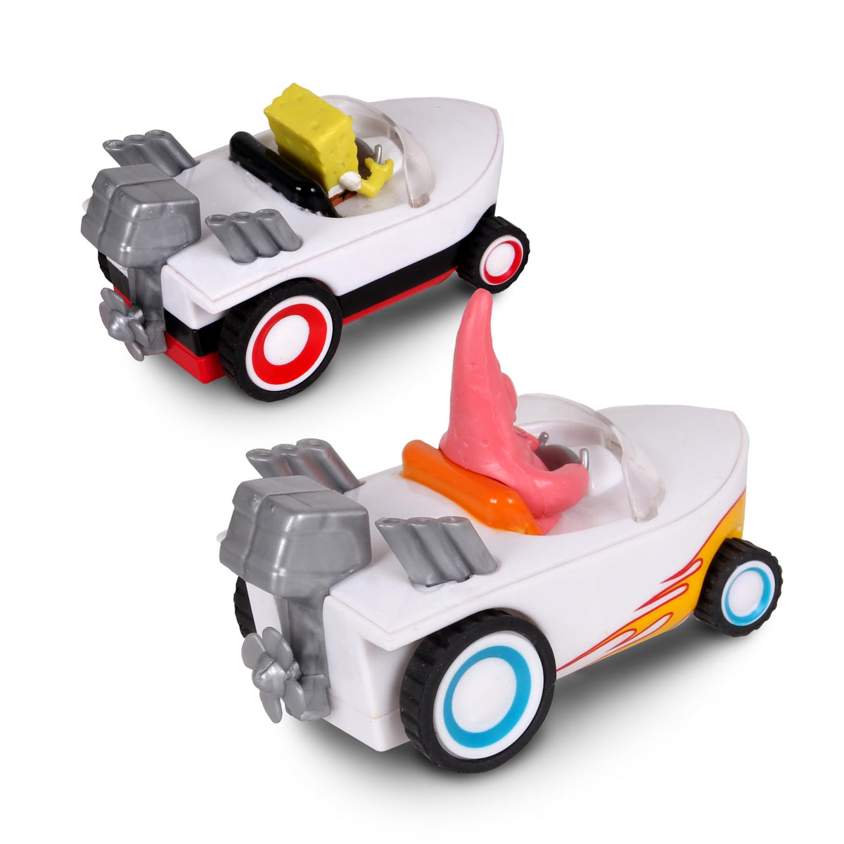 SpongeBob SquarePants Pull Back 2PK – SpongeBob & Patrick Hot Rod Boats | No Batteries, Official Nickelodeon Licensed
