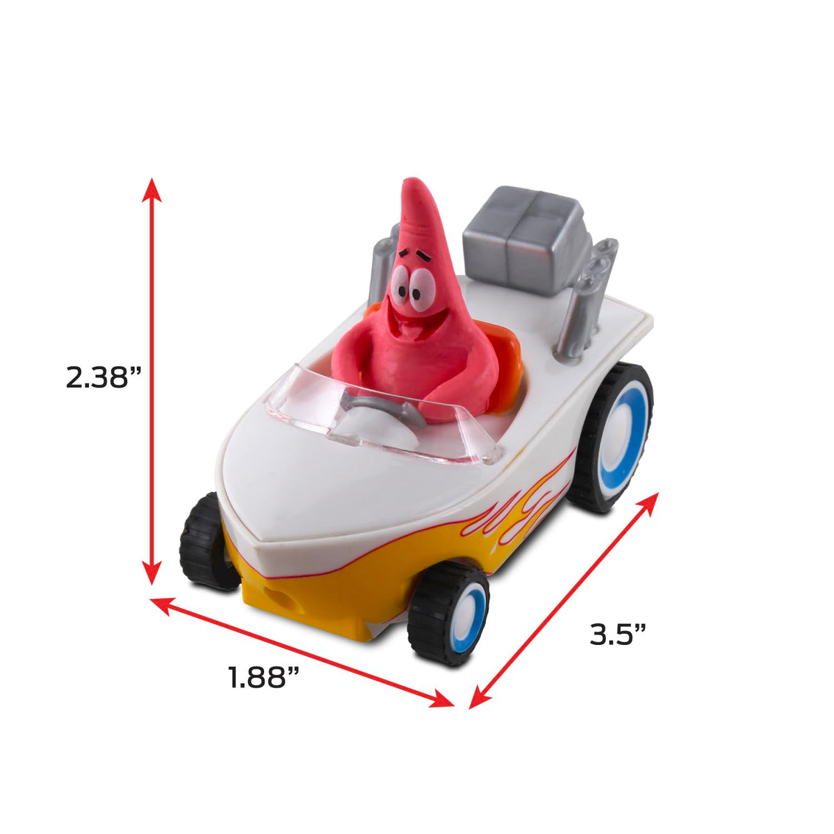 SpongeBob SquarePants Pull Back 2PK – SpongeBob & Patrick Hot Rod Boats | No Batteries, Official Nickelodeon Licensed