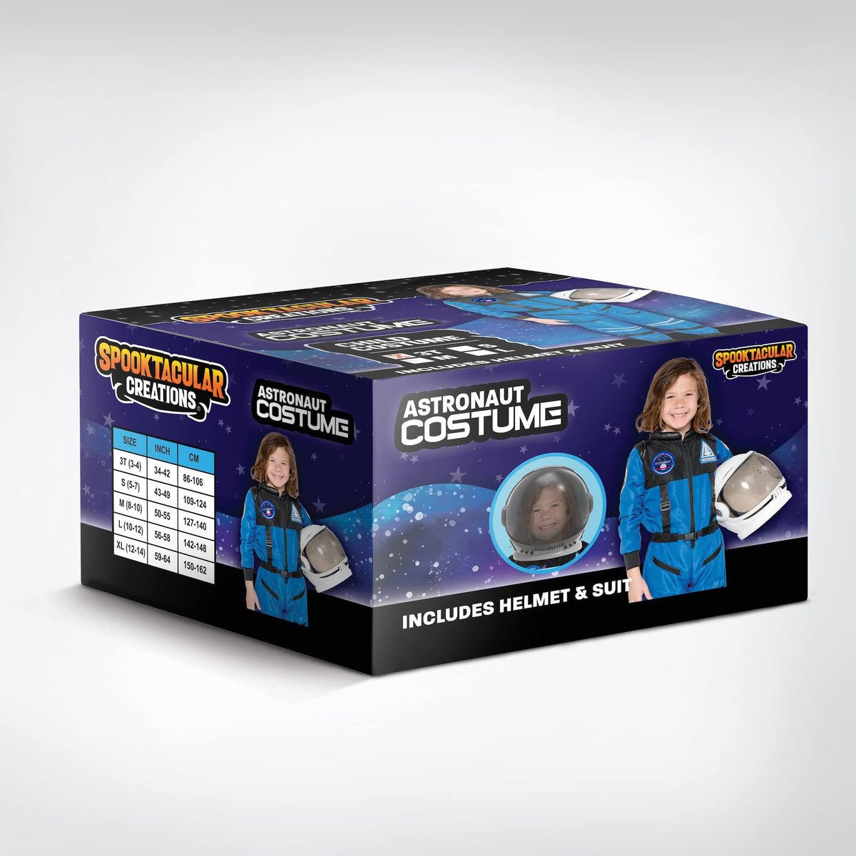 Spooktacular Creations Blue Astronaut Costume with Helmet - Toddler Space Suit (5-7 yrs)