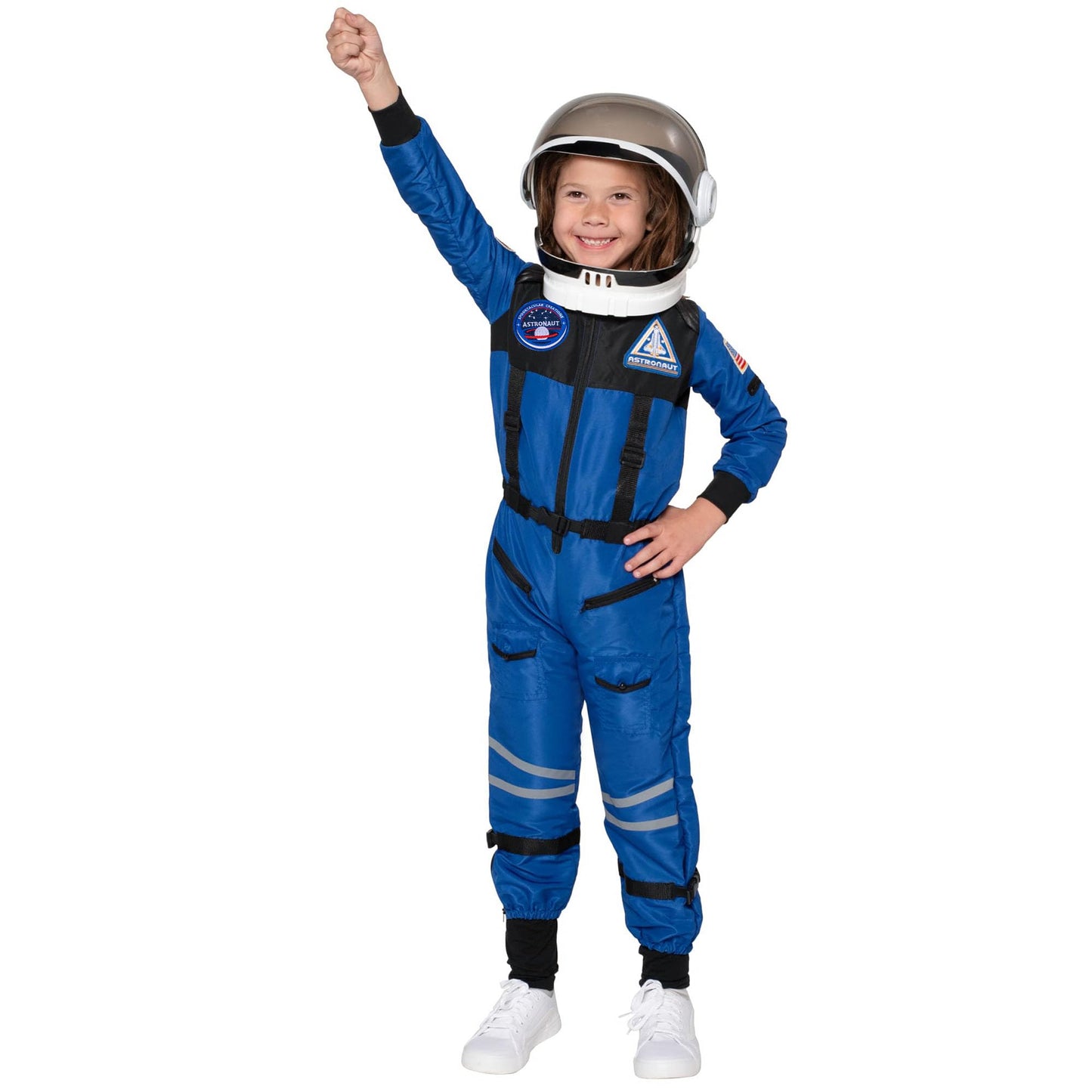 Spooktacular Creations Blue Astronaut Costume with Helmet - Toddler Space Suit (5-7 yrs)